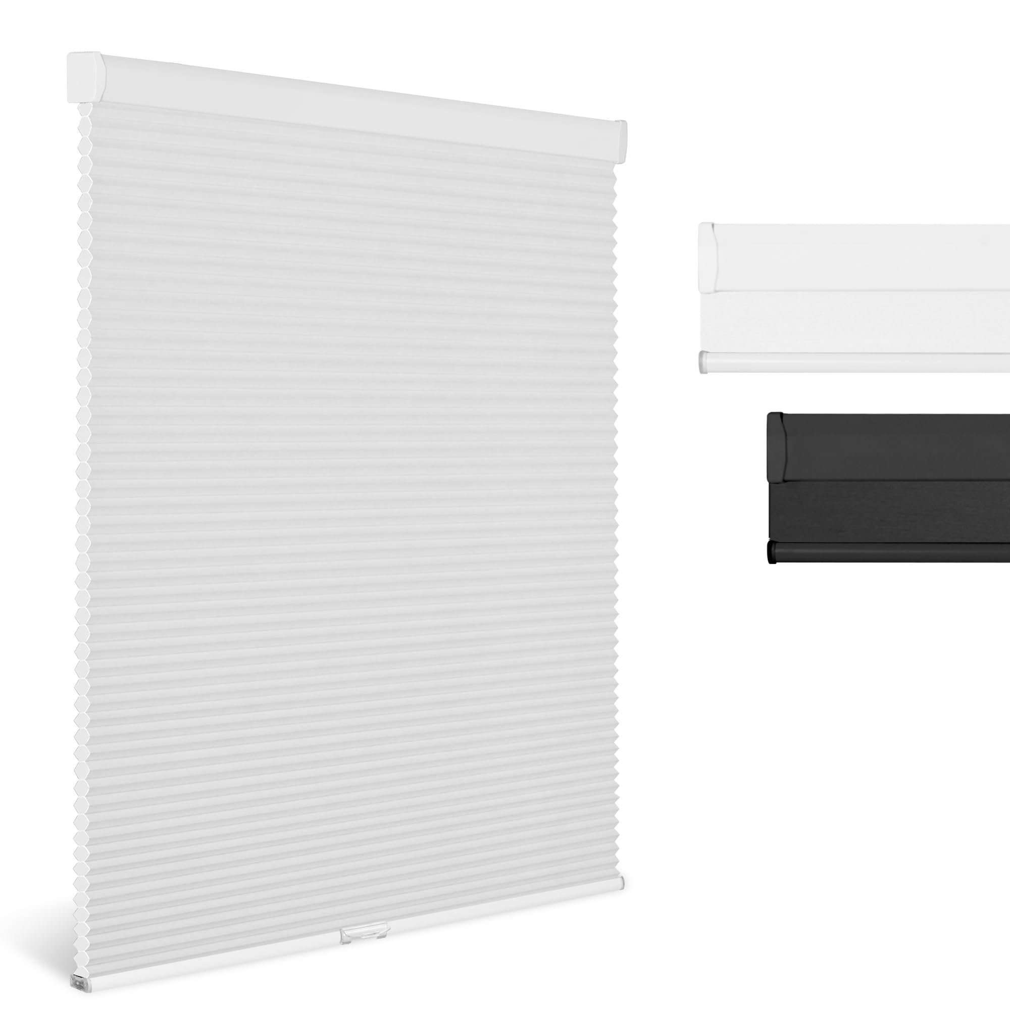 BERISSA Cordless Honeycomb Shades - Light Filtering Cellular Blinds for Windows, Easy to Install, White (29.5