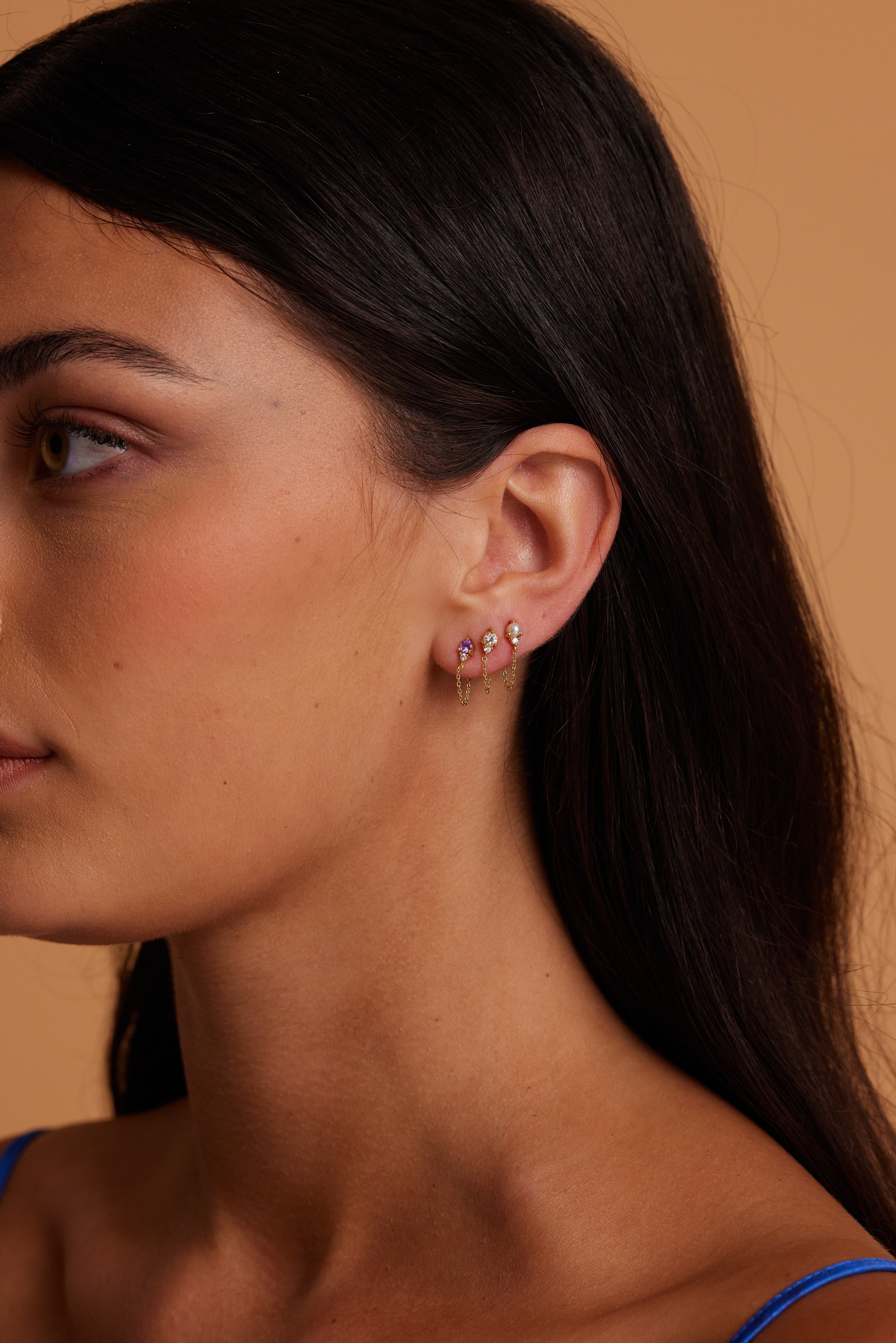 February Amethyst Birthstone 14K Gold Stud Earrings for Women - Perfect Gift for Valentine's Day, Anniversary & Birthday