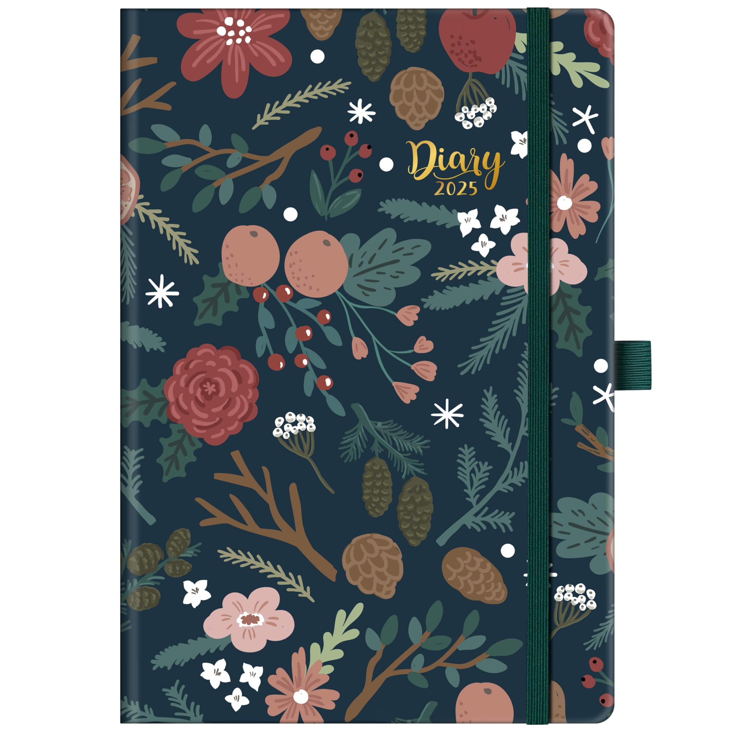2025 A5 Planner - Weekly & Monthly View Diary for Work, Study, Notes & Mission Board | Smooth Hardcover with Elastic Closure | Perfect for Office, School & Personal Organization (A5 Size)