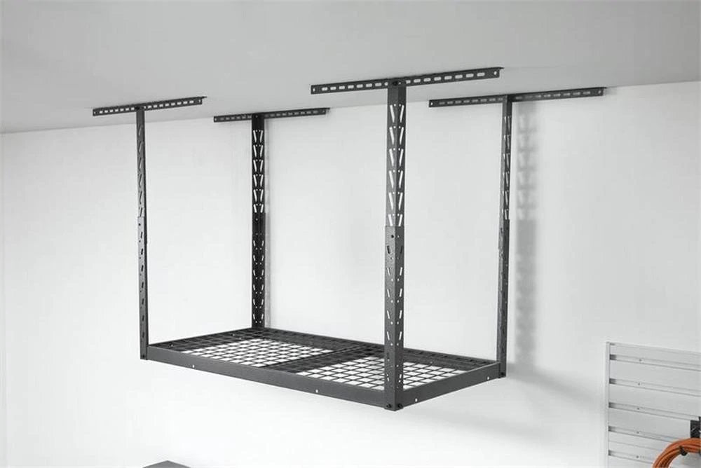 Gladiator Overhead GearLoft Storage Rack 2' x 4' - Hammered Granite Finish - Garage & Basement Organization Solution for Sports Equipment & Tools