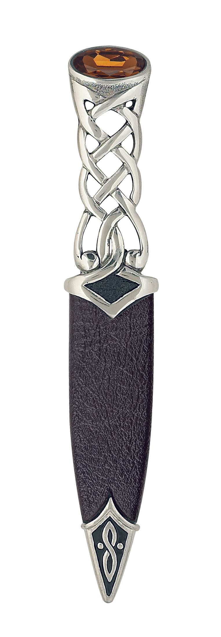 Polished Sgian Dubh Knife with Stone Top - SD99 - Perfect for Scottish Highland Dress, Weddings & Formal Events