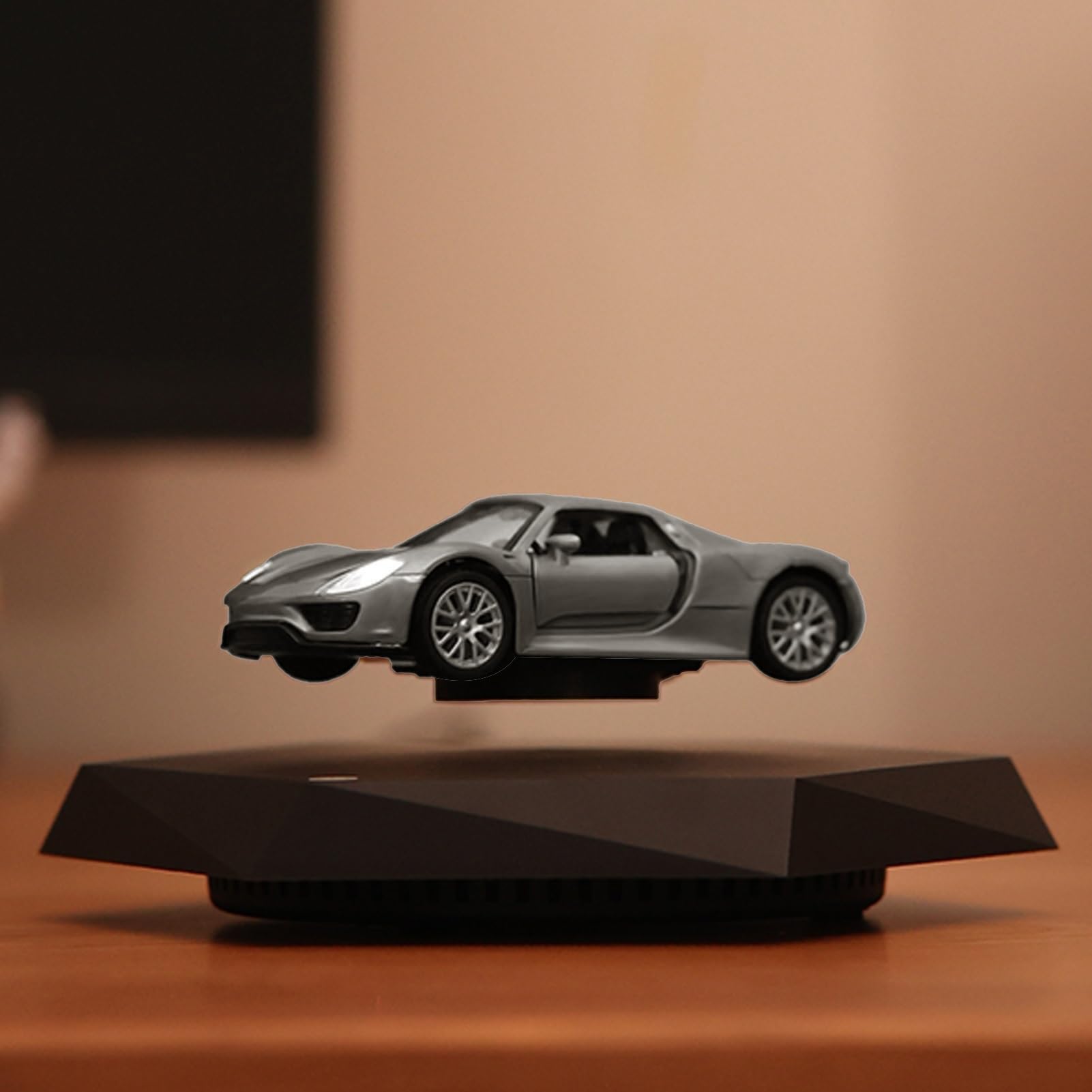 360° Rotating Levitating Display Model Car - Magnetic Floating Stand for Small Car Decoration | Unique Tech Gift for Car Lovers, Office Desk Toy & Modern Home Decor | Perfect for Birthday Presents, Man Cave Display & STEM Education
