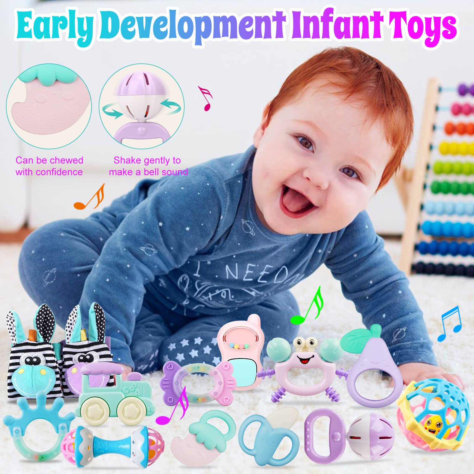 Best Baby Rattles for 0-12 Months - Soft Teething Toys & Infant Rattle Socks for Newborns, Boys & Girls | Perfect Baby Shower Gifts & Sensory Play for Early Development