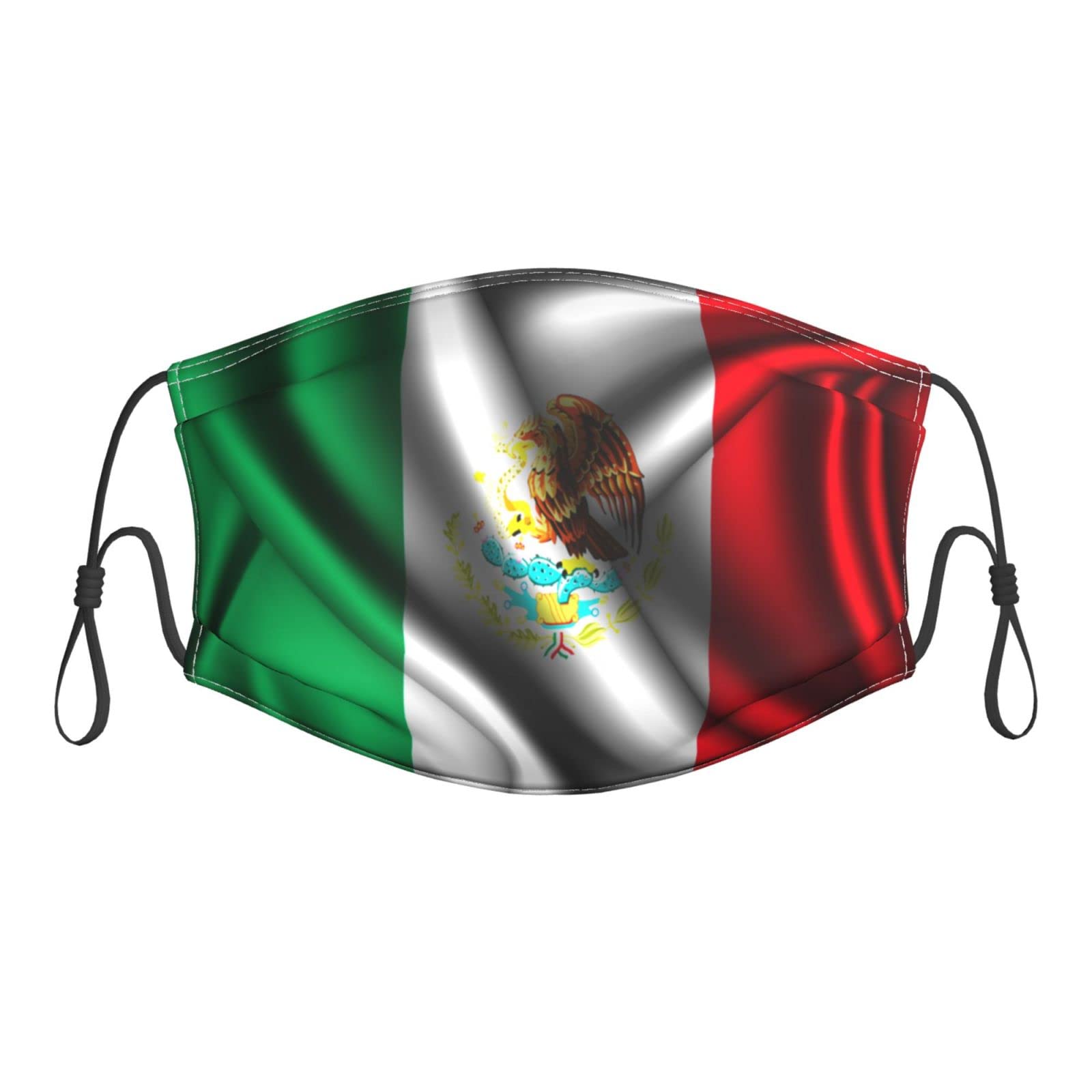 Reusable Adjustable Unisex Mexico Flag Face Mask with Filter - Dust Protection for Outdoor Activities, Travel & Daily Use