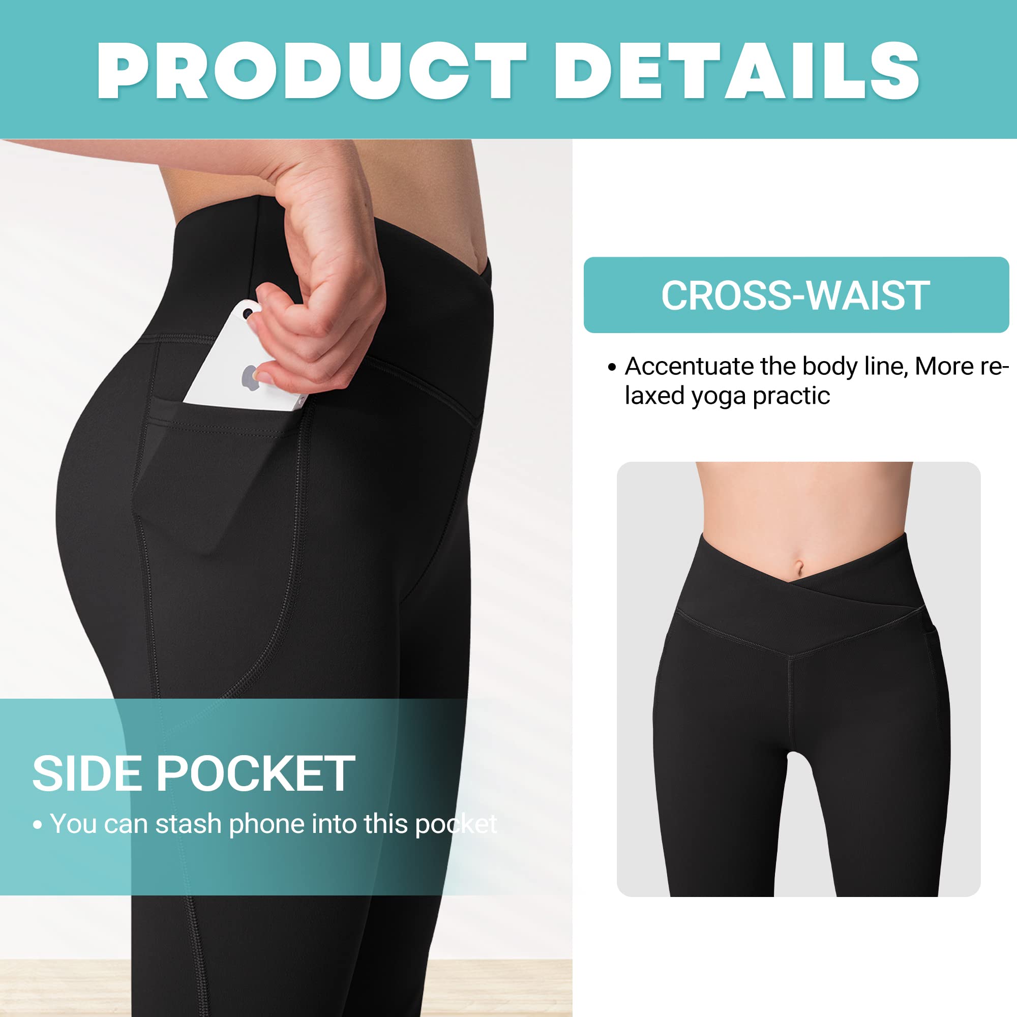 Bootcut Yoga Pants for Women - High Waisted Flare Leggings with Pockets | Comfortable Workout & Dance Pants for Yoga, Gym, Running & Casual Wear