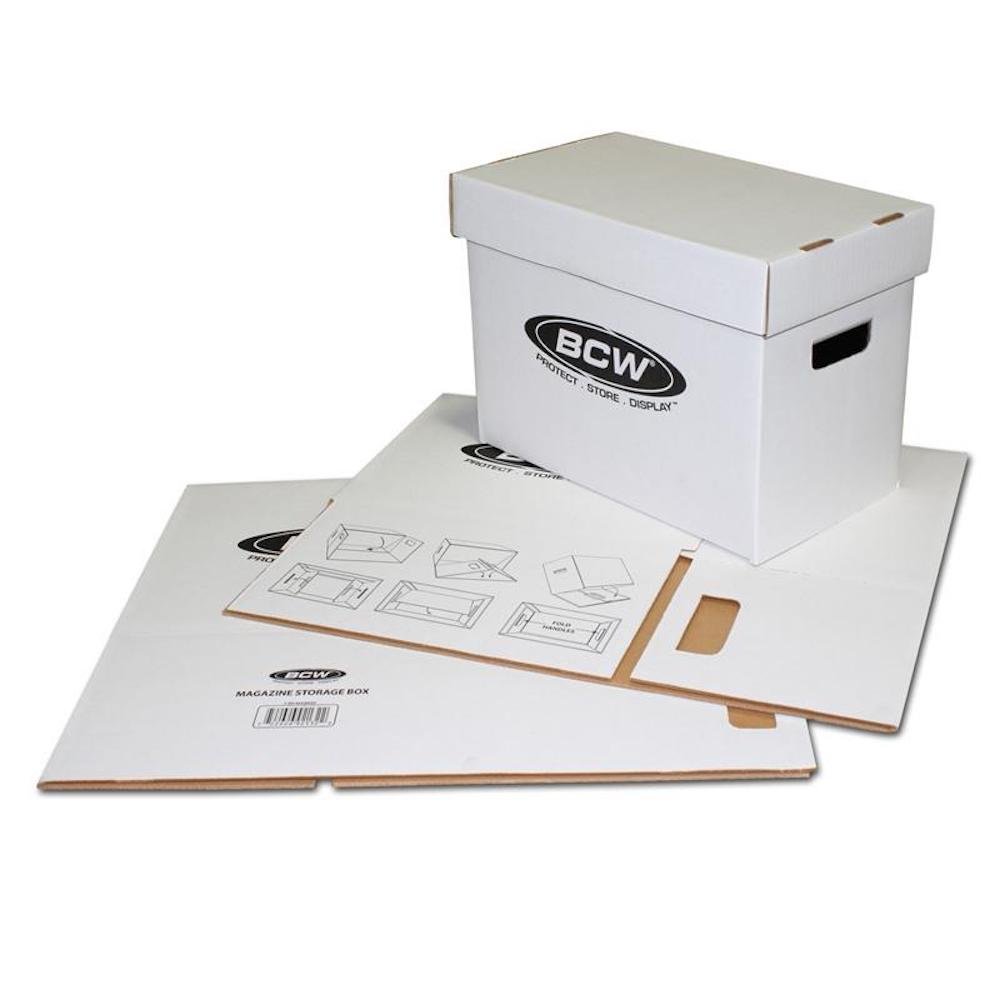BCW Magazine Cardboard Storage Box - 10-Pack Organizer for Collectible Cards, Comics & Trading Cards | Durable Collecting Supplies for Home, Office & Gaming Storage