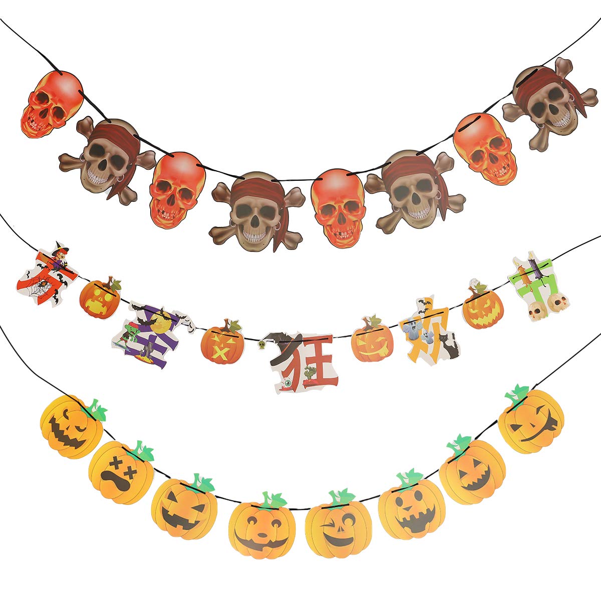 Halloween Pumpkin Skeleton Banner Set - 3 Unique Designs for Spooky Party Decorations | Perfect for Halloween Party, Haunted House, and Fall Festival Decor