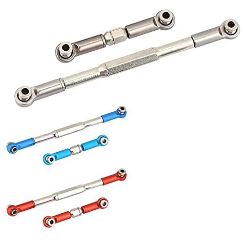 CNC Aluminum Alloy Steering Linkage Rod Set for WPL 1608T RC Truck - Replacement Part for RC Steering System (Grey) - Perfect for RC Car Repair, Upgrades & Off-Road Racing Accessories