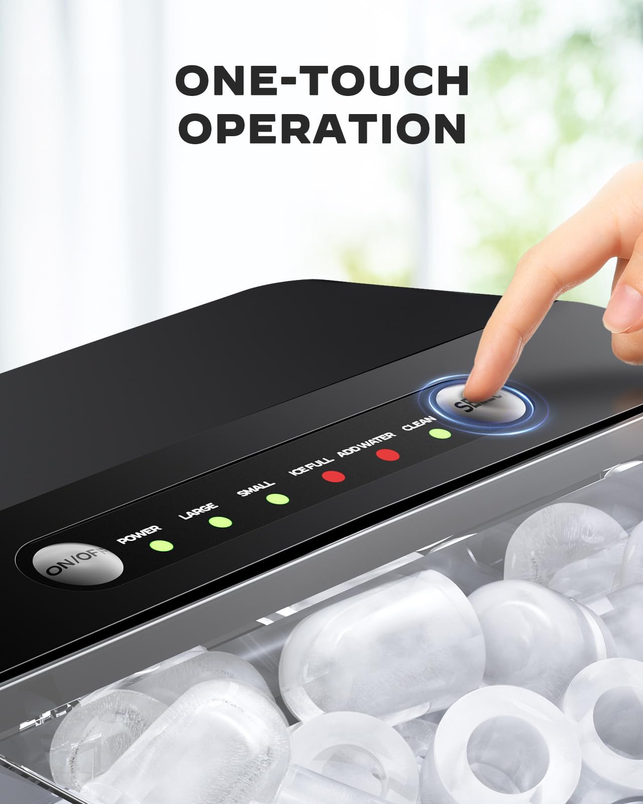 Silonn Countertop Ice Maker - Portable Self-Cleaning Ice Machine with 1.8L Water Tank & Large Ice Basket - Makes 9 Cubes in 6 Minutes - Perfect for Home, Kitchen, RV, Camping, Office & Outdoor Parties
