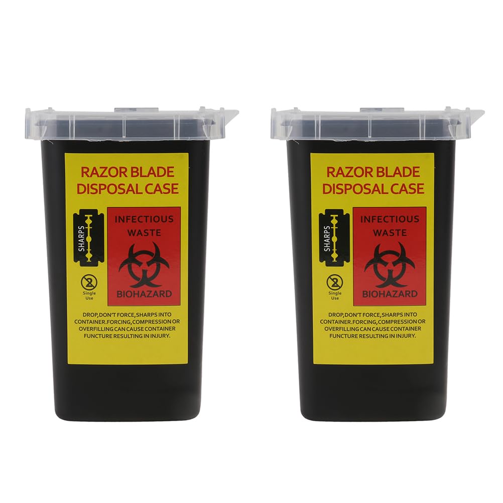 2-Pack Blade Storage Box - Safe Razor Blade Disposal Container for Barbershops & Home Use | Durable Shaving Blade Case, Waste Blade Recycling Bin & Razor Dispenser | Perfect for Salon, Grooming & Personal Shaving Safety