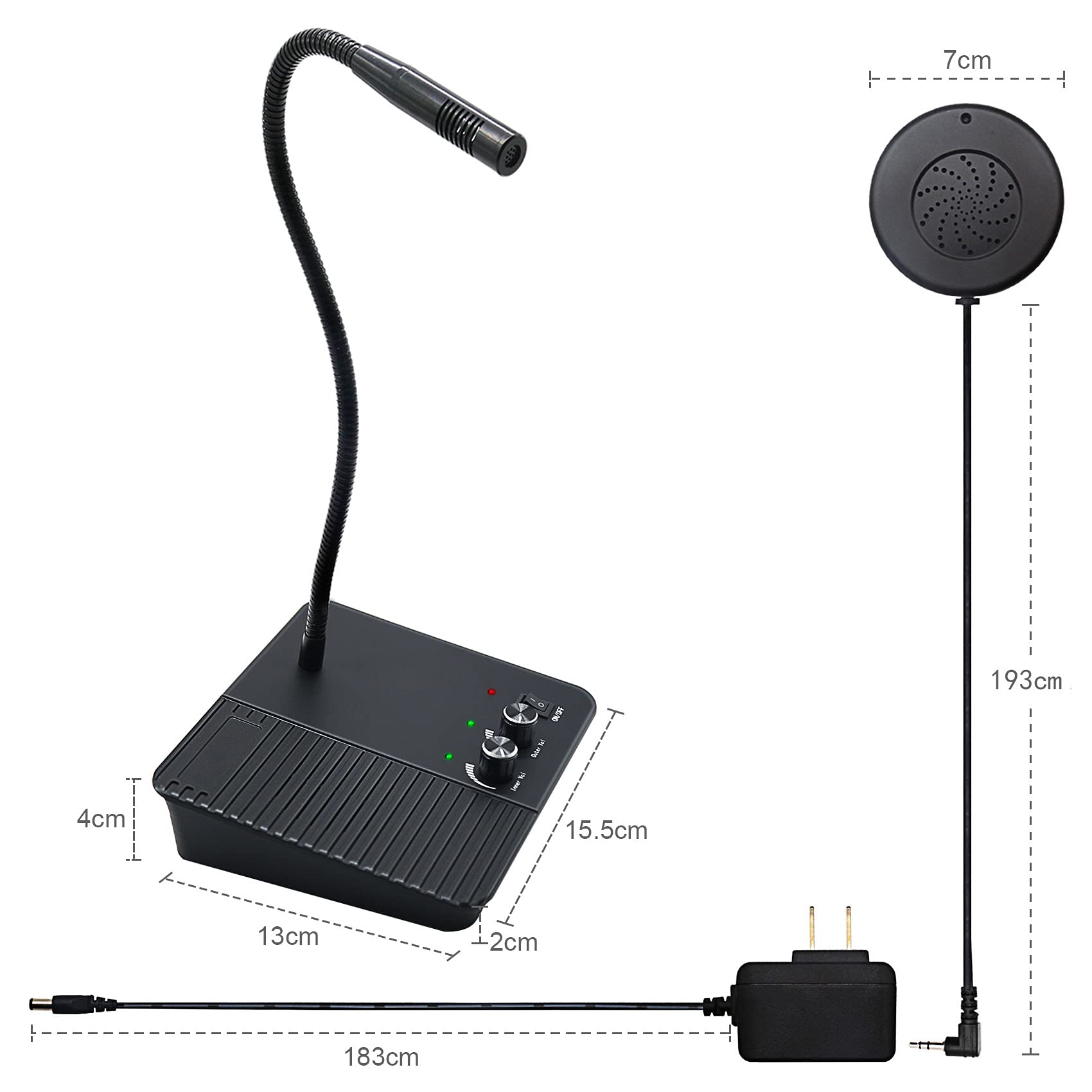 CallToU 2-Way Window Speaker Intercom System with Anti-Interference Technology - Clear Communication for Business, Bank, Office, Hospital, Store, School & Home Use - Ideal for Drive-Thrus, Reception Counters & Security Checkpoints