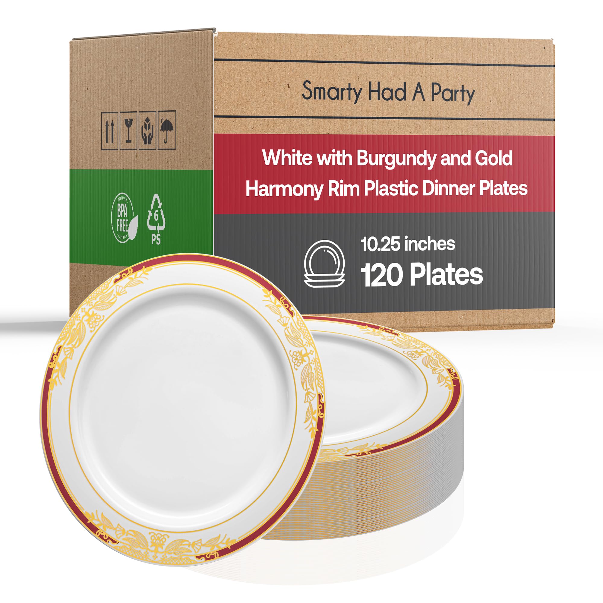 Premium Heavy Duty Disposable Plastic Dinnerware Sets - Elegant 10.25