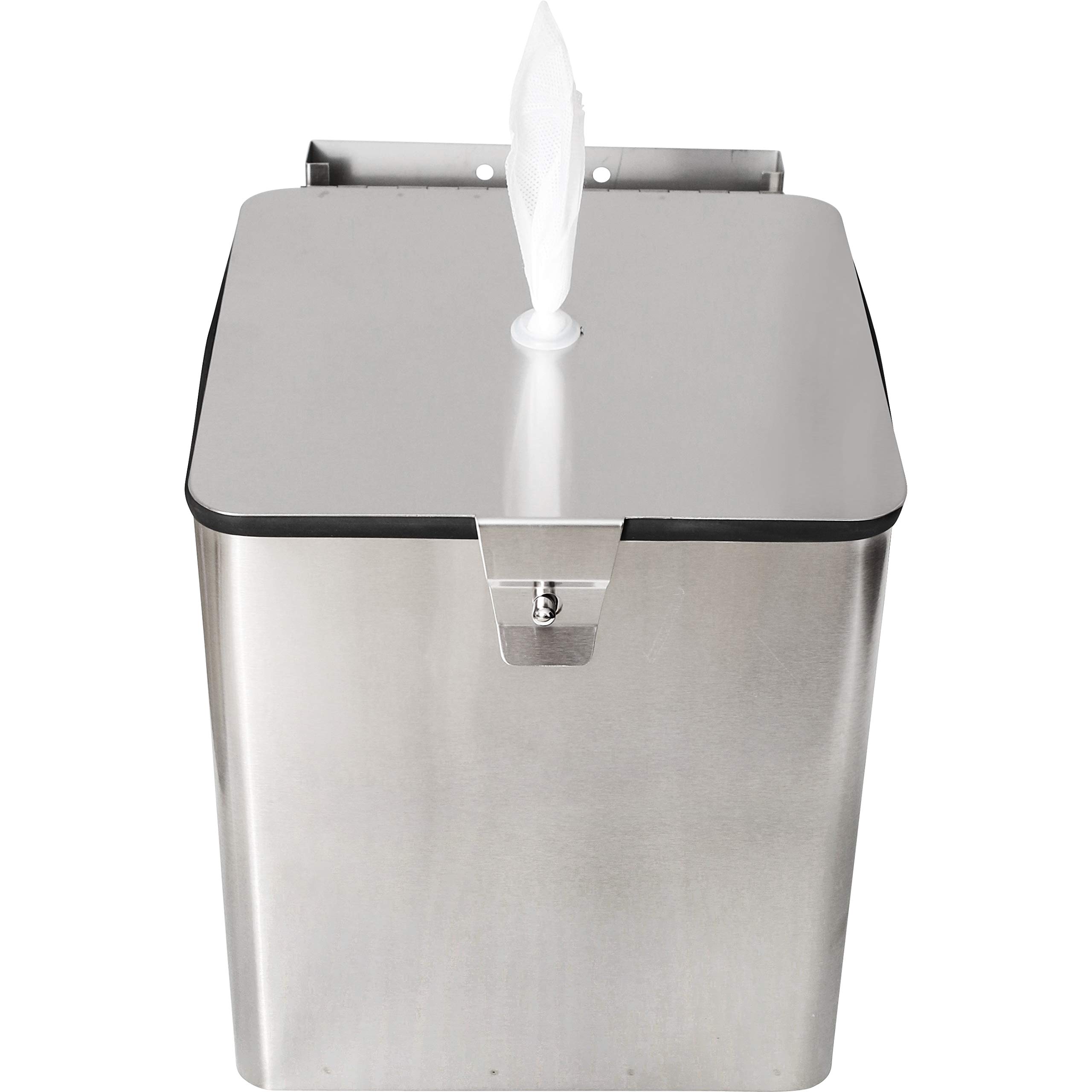 Stainless Steel Wall Mount Wipe Dispenser (Square) - Holds Sanitizing & Disinfecting Wipe Refills - Ideal for Gyms, Schools, Hotels & Commercial Use - Perfect for Restrooms, Kitchens & High-Traffic Areas