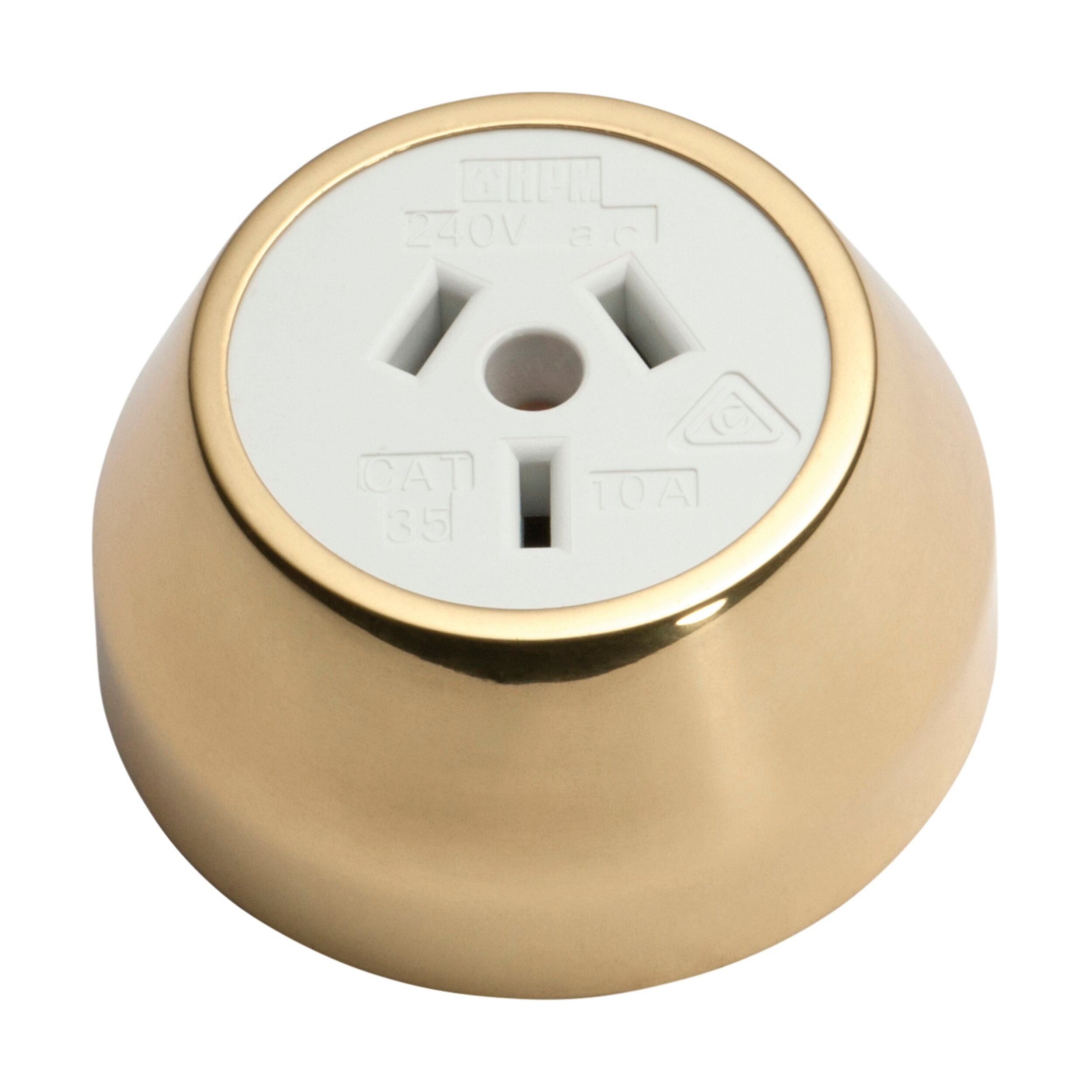 Premium 5478 Socket Federation White Mechanism in Polished Brass - D60xP29mm - Perfect for Plumbing, HVAC, and Industrial Applications