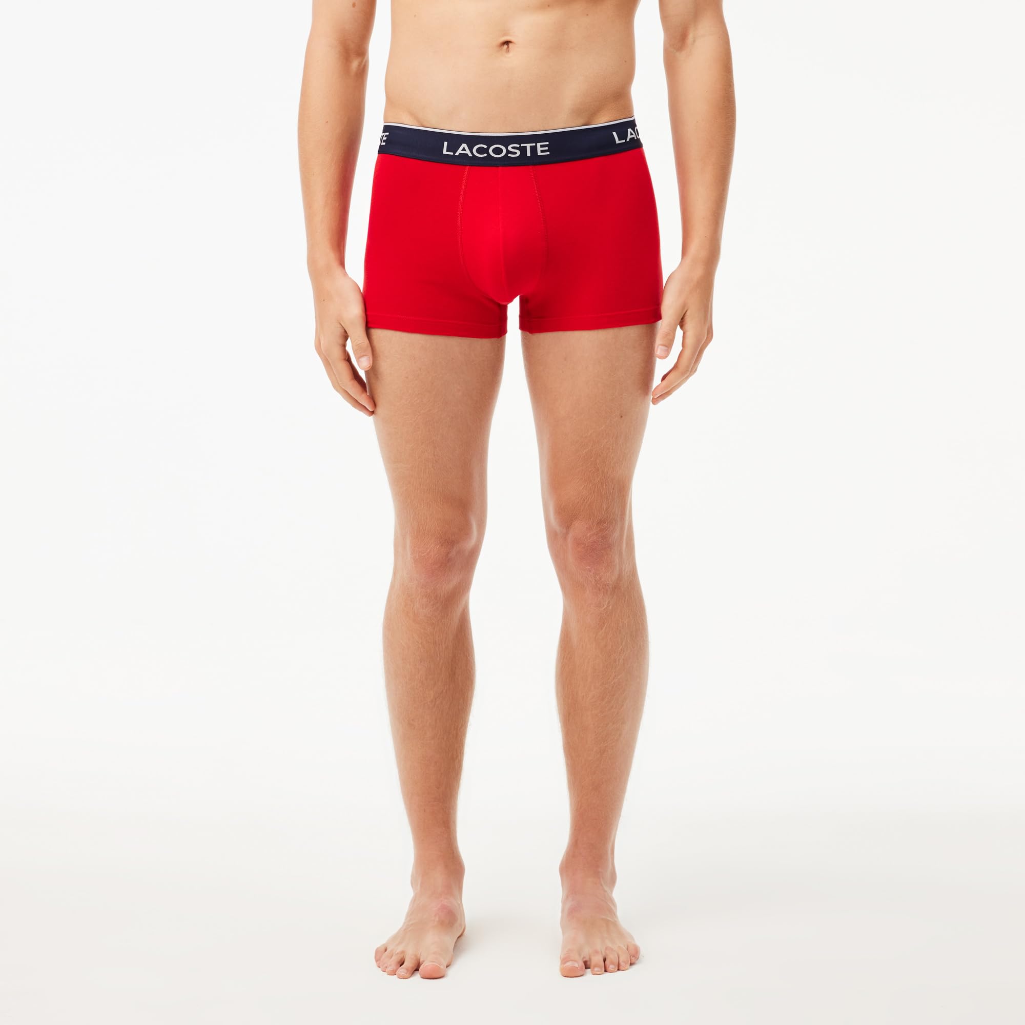Lacoste Men's Cotton Stretch Essential Underwear Trunks 3-Pack - Soft Breathable Boxer Briefs for Everyday Comfort & Active Lifestyle