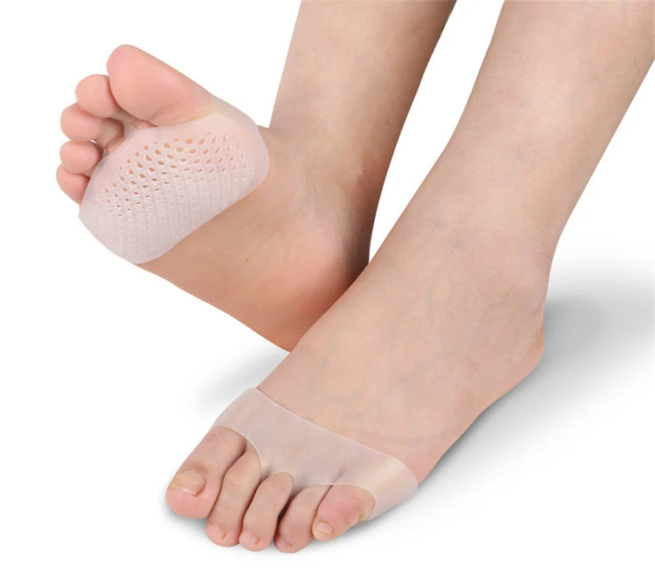 Premium Silicone Forefoot Pads - Metatarsal Cushion Support for Ball of Foot Pain Relief - Ideal for Running, Walking & High Heel Comfort