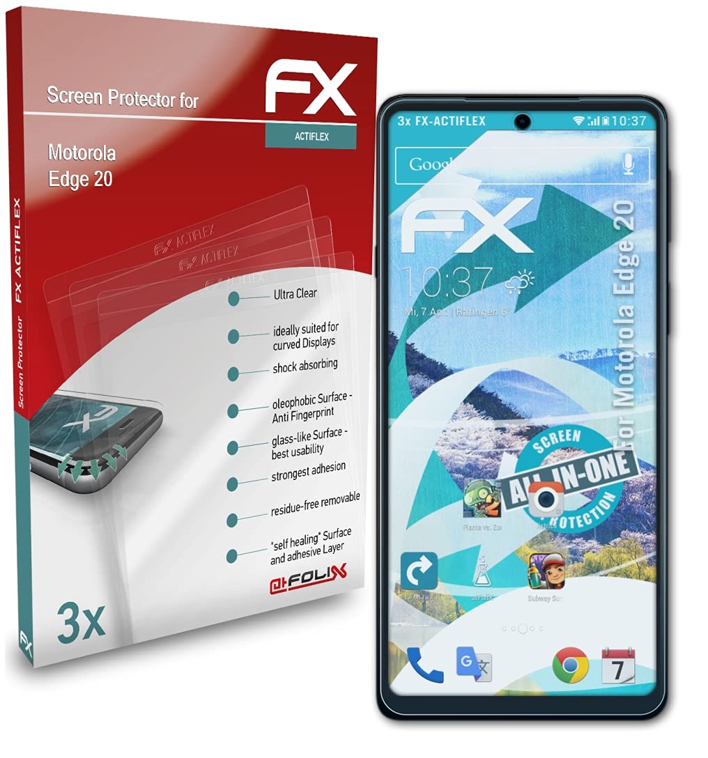 Motorola Edge 20 Screen Protector - 3 Pack Ultra Clear Flexible HD Film - Anti-Scratch & Bubble-Free Protection for Everyday Use, Travel & Work