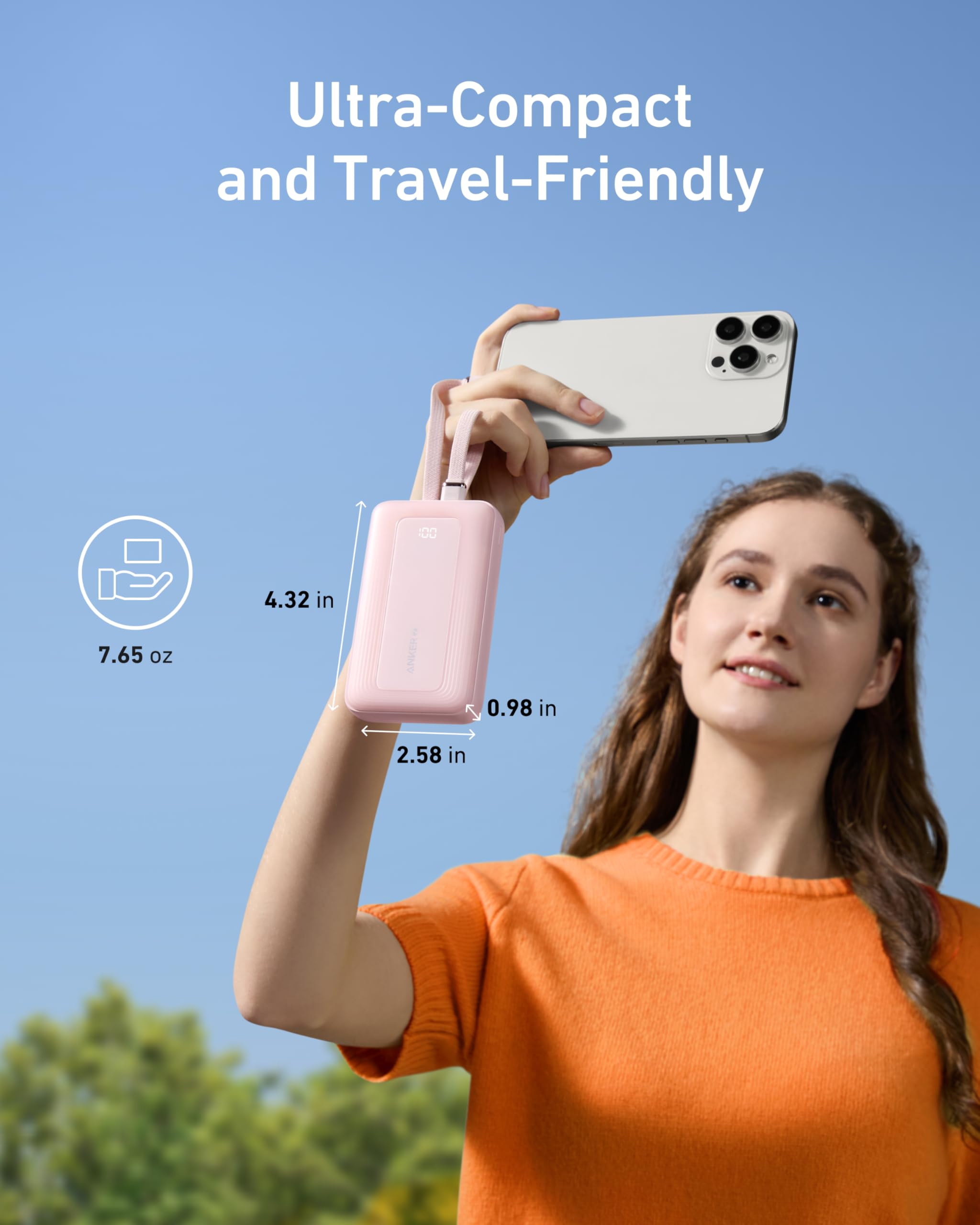 Anker Zolo 10,000mAh 30W Fast Charging Power Bank with Built-in USB-C & MFi Lightning Cables - Portable Charger for iPhone 16/15, MacBook, Galaxy - Perfect for Travel, Outdoor Adventures & Emergency Backup (Black)