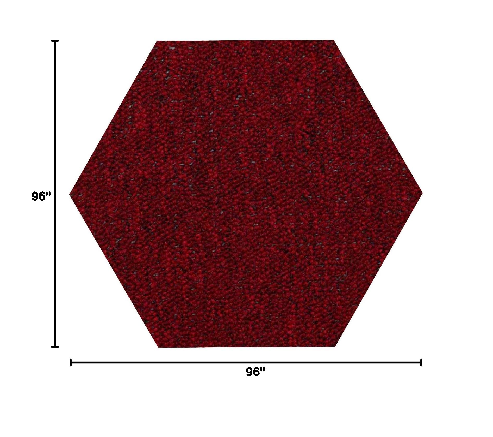 Premium Red Hexagon Area Rug 8' - Indoor Outdoor Commercial Use for Living Room, Patio, Office | Home Queen