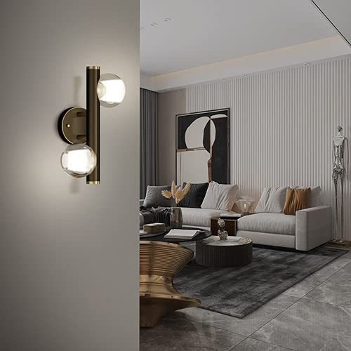 7W Creative Crystal Wall Lamp - Dimmable Brass LED Wall Light for Modern Home Decor - Perfect for Living Room, Bedroom, and Cafe Ambiance