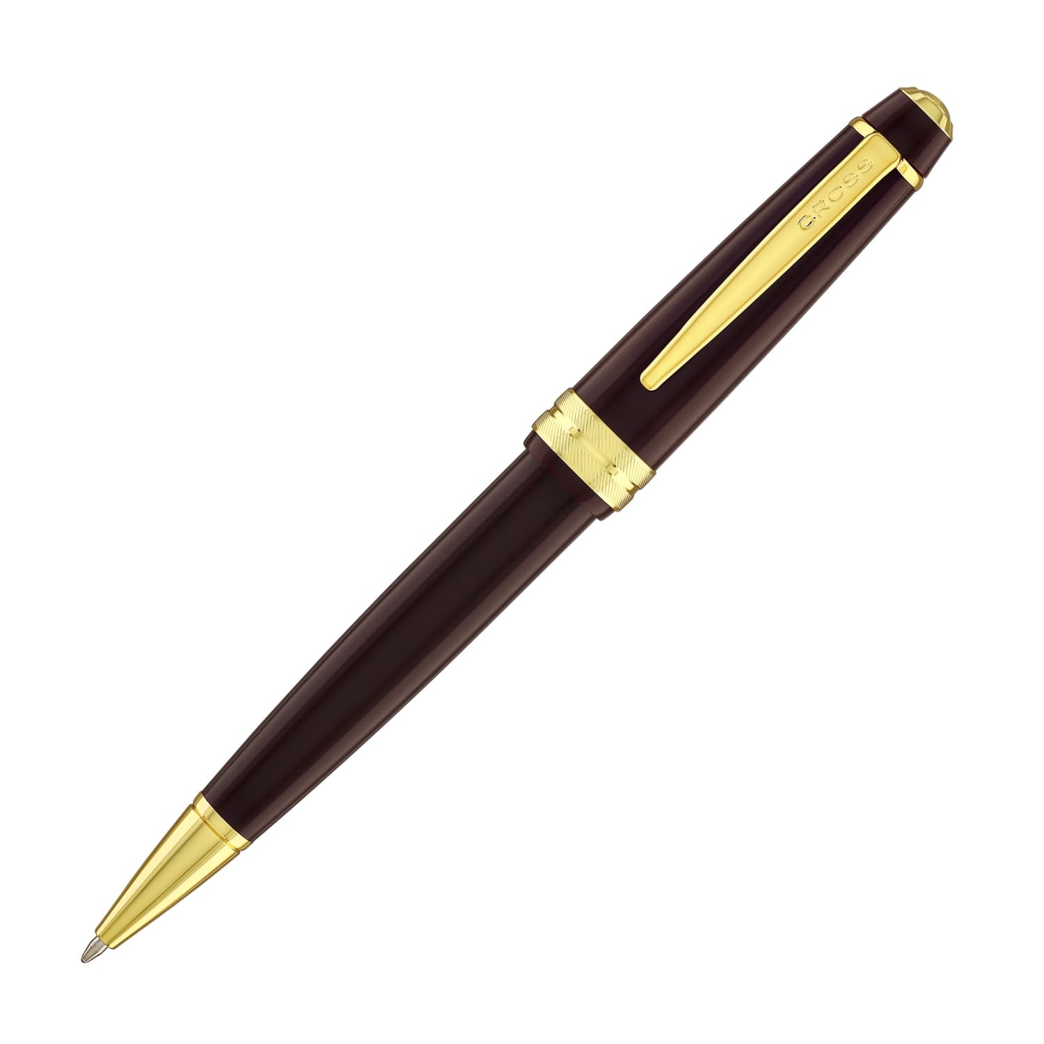 Cross Bailey Light Ballpoint Pen - Glossy Burgundy Resin with Gold Trim - Premium Writing Instrument for Office, School & Gift Giving