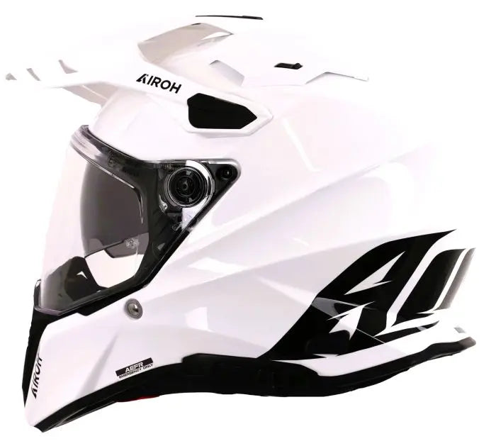 Airoh Commander 2 Gloss White Motorcycle Helmet - DOT & ECE Certified Full Face Helmet for Street Biking, Racing & Cruising - Lightweight & Ventilated for Comfort & Safety