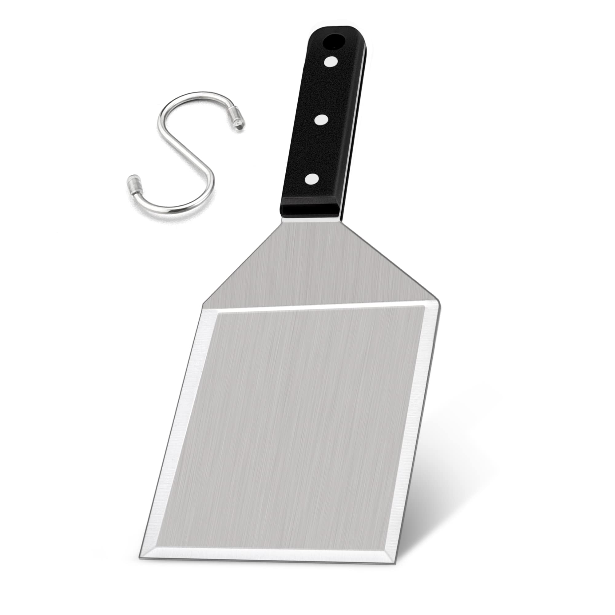 **Leonyo Heavy Duty Stainless Steel Burger Spatula - Triple Rivet BBQ Turner for Grilling, Flipping Burgers & Pancakes - Dishwasher Safe Metal Griddle Spatula for Outdoor Cooking & Kitchen Use**