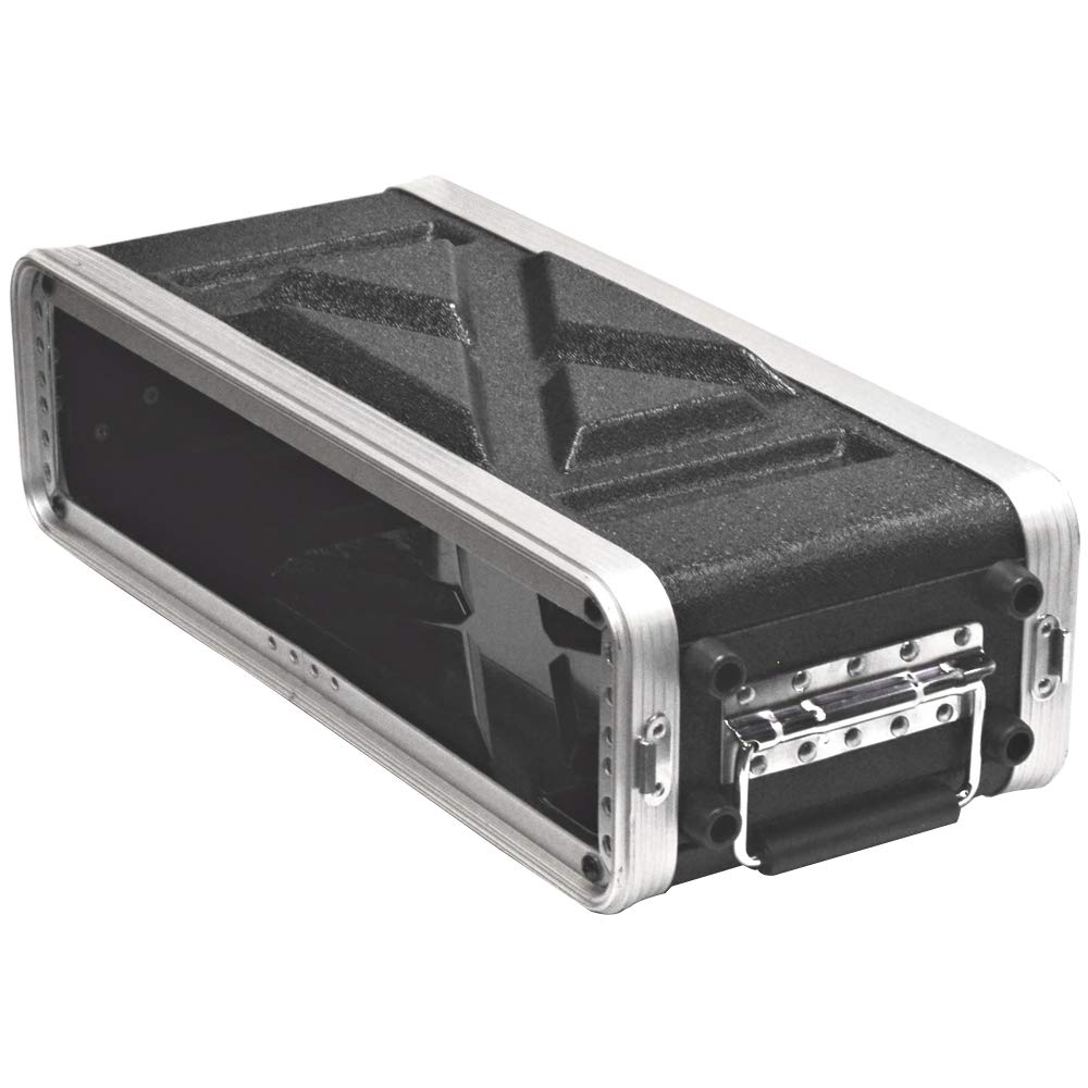 Seismic Audio SALWR2S - Lightweight 2U Compact ABS Rack Case for PA Systems, DJ Equipment & Audio Effects - Portable Shallow Rack Enclosure for Live Performances, Studio Setup & Mobile DJ Rigs