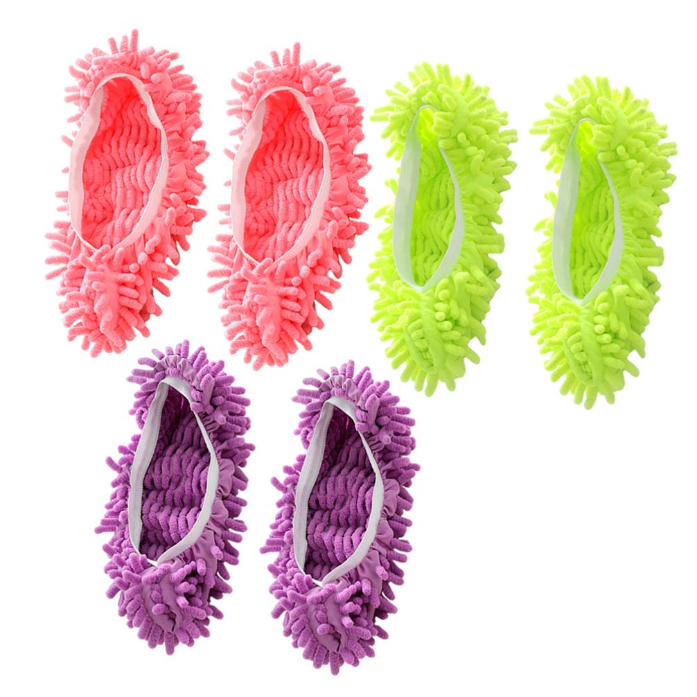 **Healifty 6-Pack Microfiber Mop Slippers - Washable & Reusable Cleaning Shoes for Floors - Perfect for Home, Office, and Pet Hair Removal**