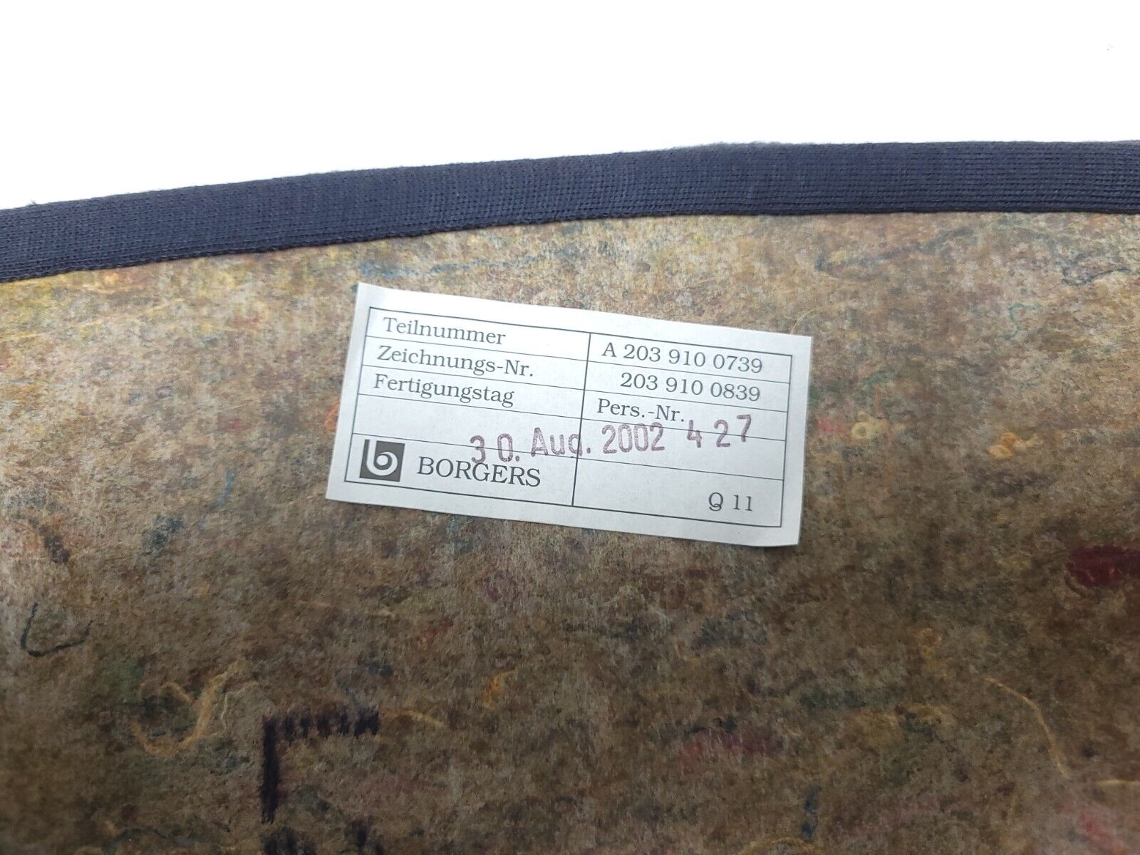 03 09 Mercedes W203 C230 Front Passenger Seat Rear Back Trim Cover OEM Replacement - Perfect for Car Interior Repair & Customization