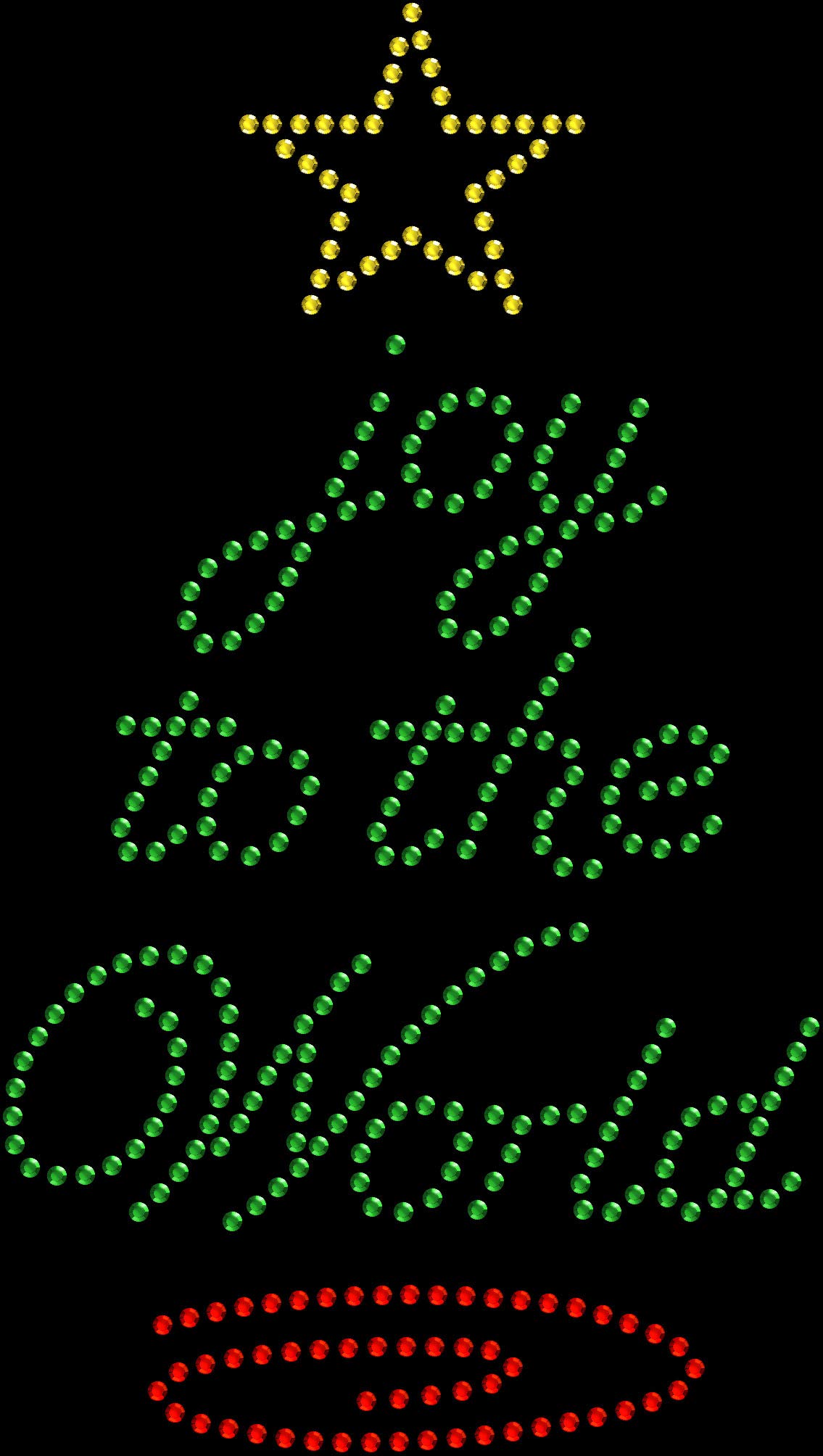 Rhinestone Bling Sparkle Iron On Transfer DIY Christmas Tree Joy to The World - Perfect for Holiday Decorations, Gift Wrapping & Festive DIY Projects