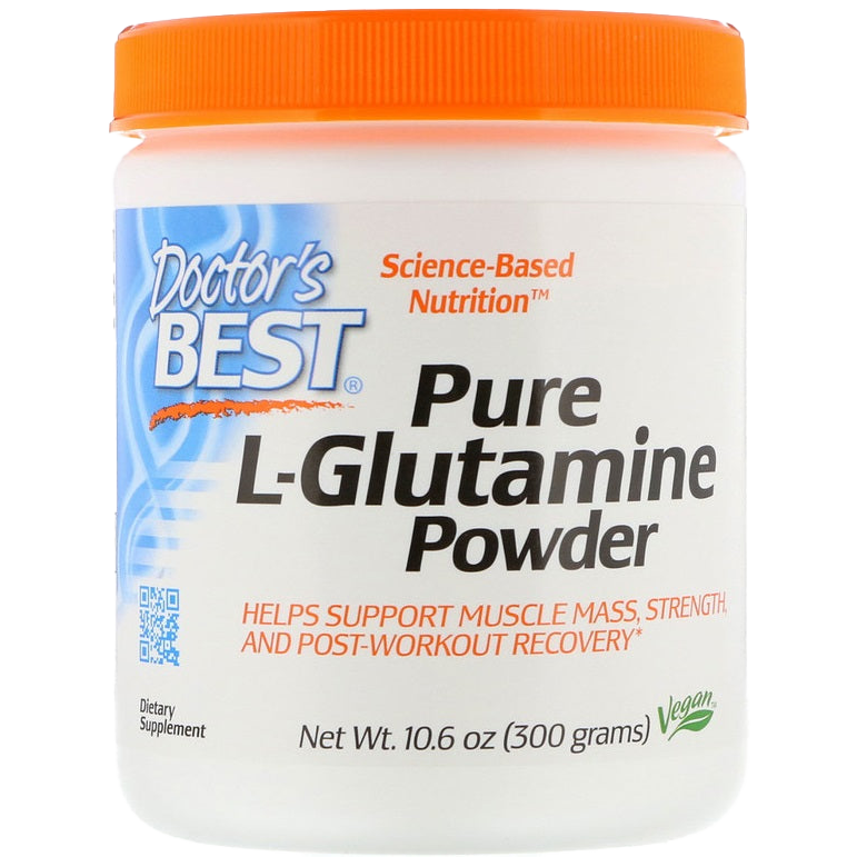 Doctor's Best L-Glutamine Powder 300g - Pure Amino Acid Supplement for Muscle Recovery, Gut Health & Immune Support - Ideal for Athletes, Fitness Enthusiasts & Digestive Wellness