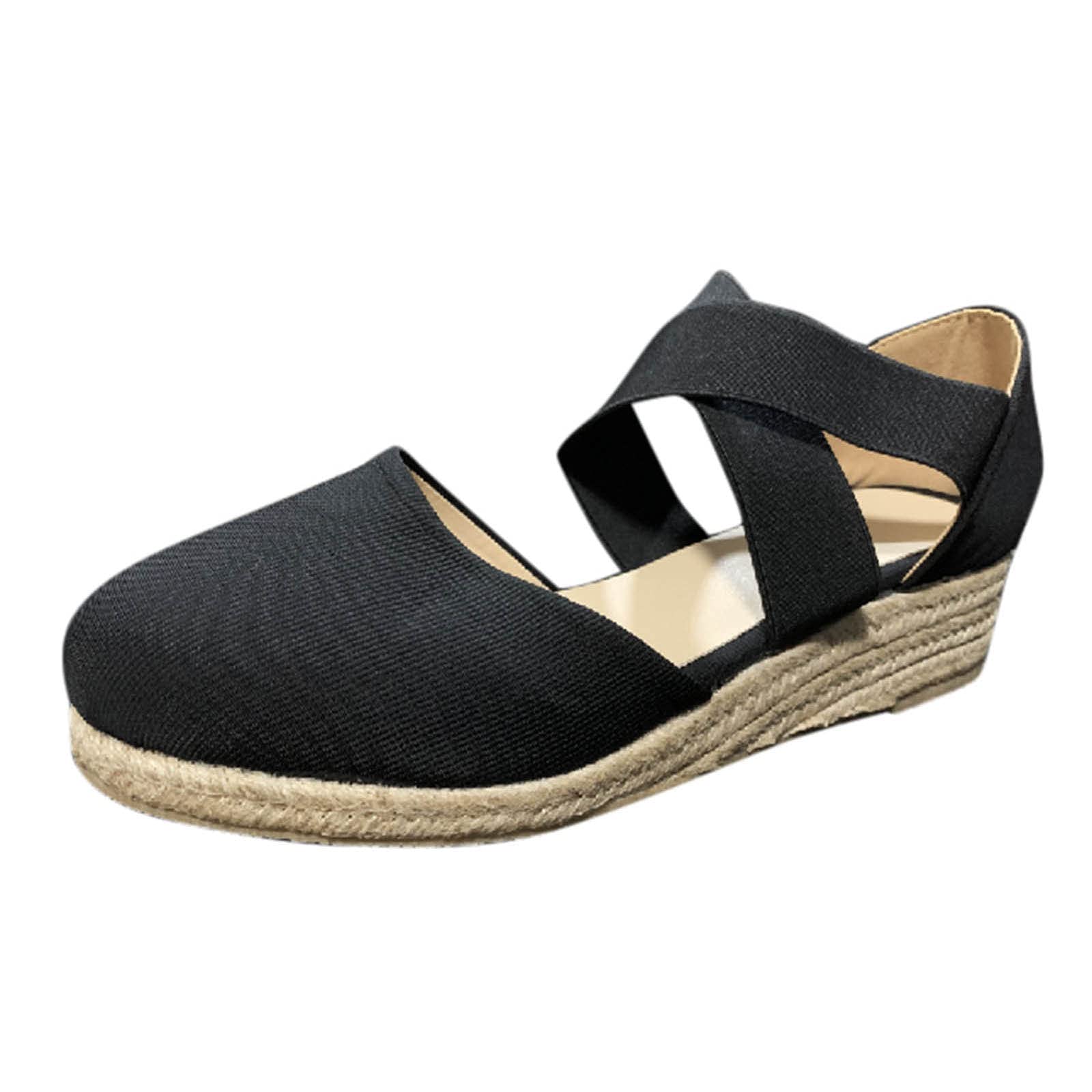 Women's Fashion Wedge Sandals with Hemp Rope & Cloth Platform - Comfortable Summer Shoes for Beach, Vacation, and Casual Outings