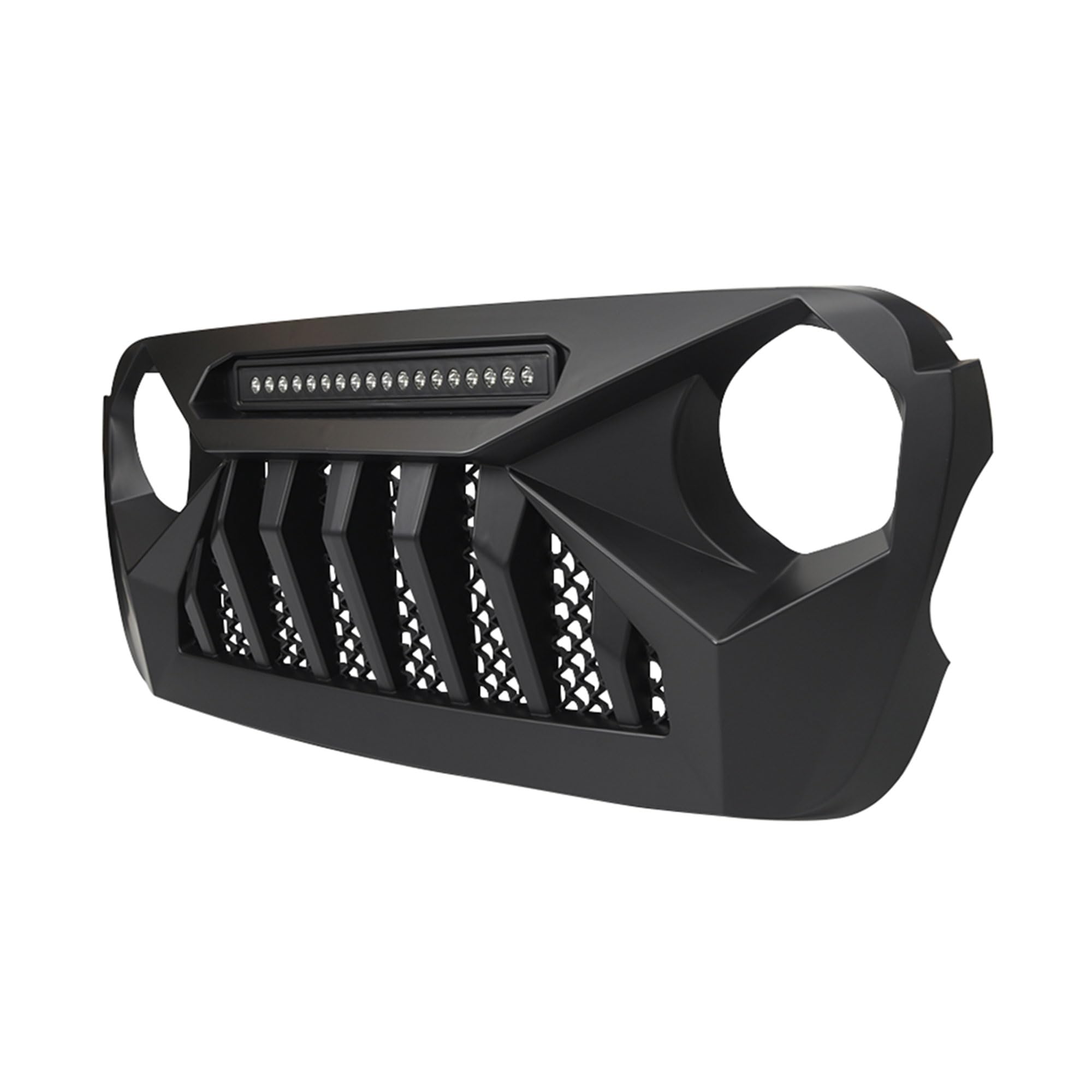 2018-2021 Jeep Wrangler JL & Gladiator JT LED Demon Grille - Matte Black Off-Road Grill with Lights (Non-Trailcam) | Upgrade for Truck & SUV Off-Roading Adventures