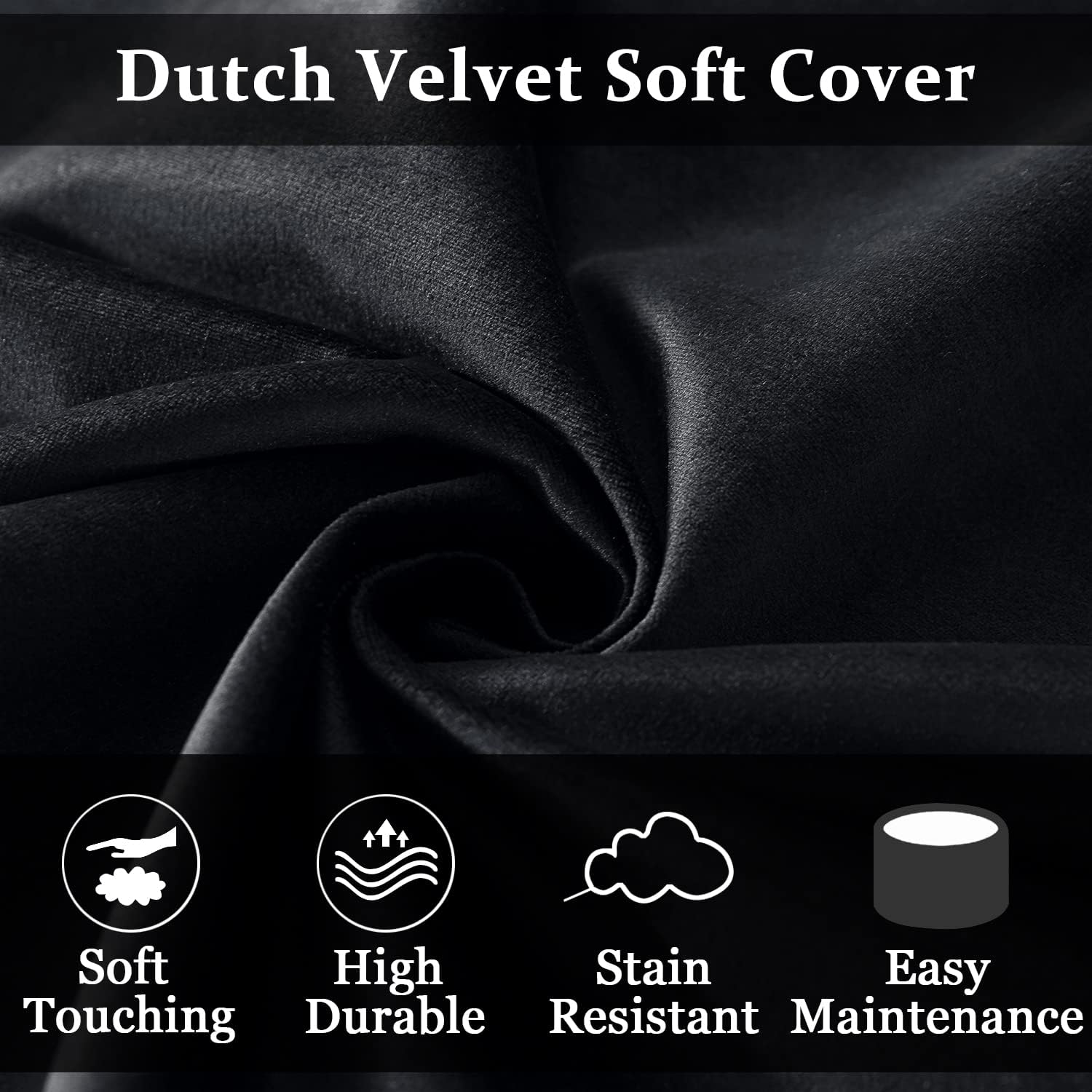 **WhatsBedding Medium Bean Bag Chair for Adults - Adjustable Foam Filling, Dutch Velvet Cover, Soft Fabric - 3 Foot Black - Perfect for Living Room, Bedroom, Game Room & Relaxation**