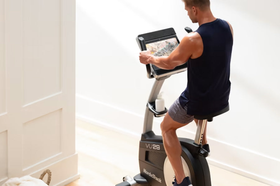 NordicTrack Commercial VU 29 Upright Exercise Bike - Indoor Cycling Bike for Home Gym with 29