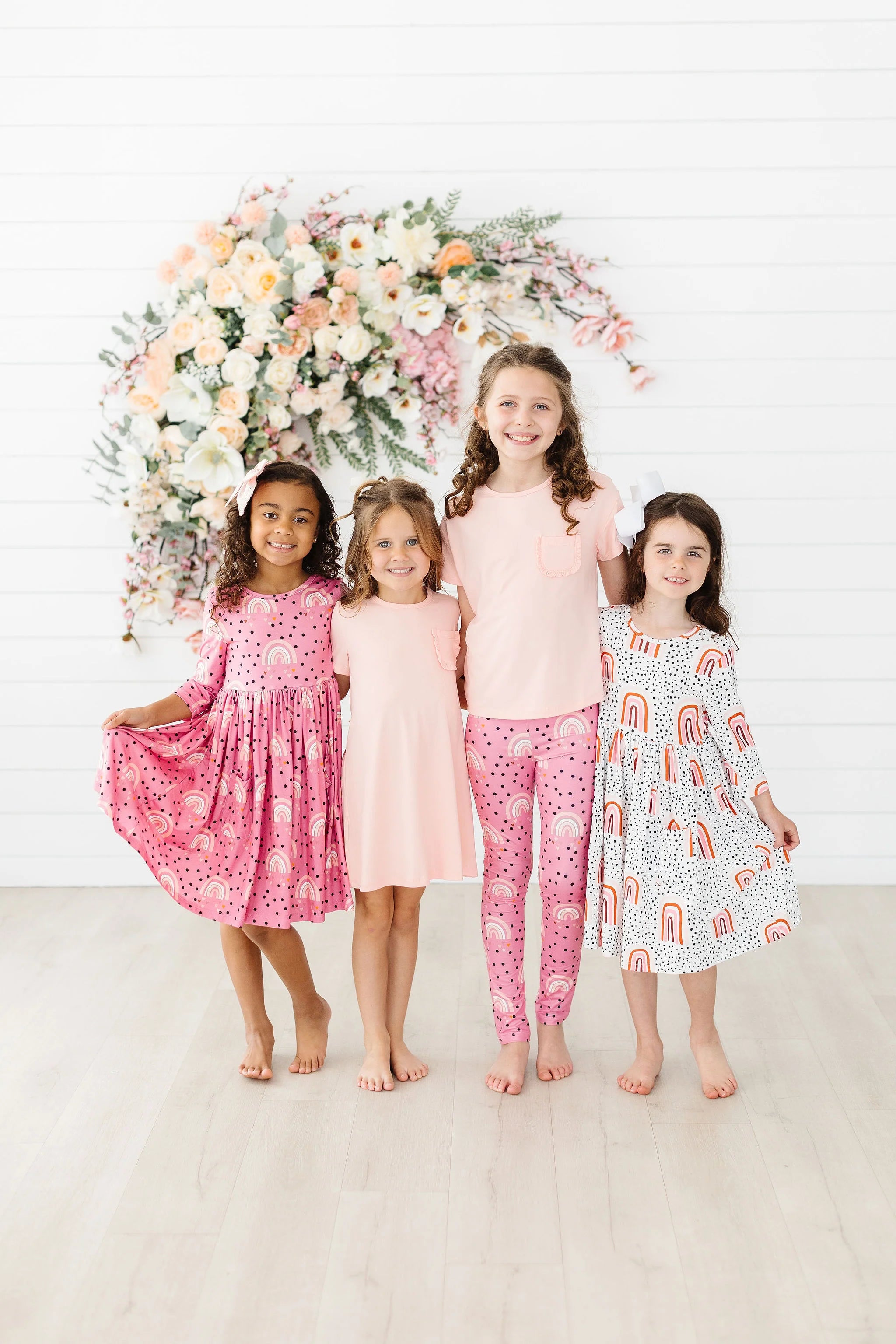 Peach Ruffle Pocket Tee - Women's Floral Blouse with Ruffled Sleeves & Chest Pocket - Perfect for Spring Outfits, Date Nights & Casual Wear