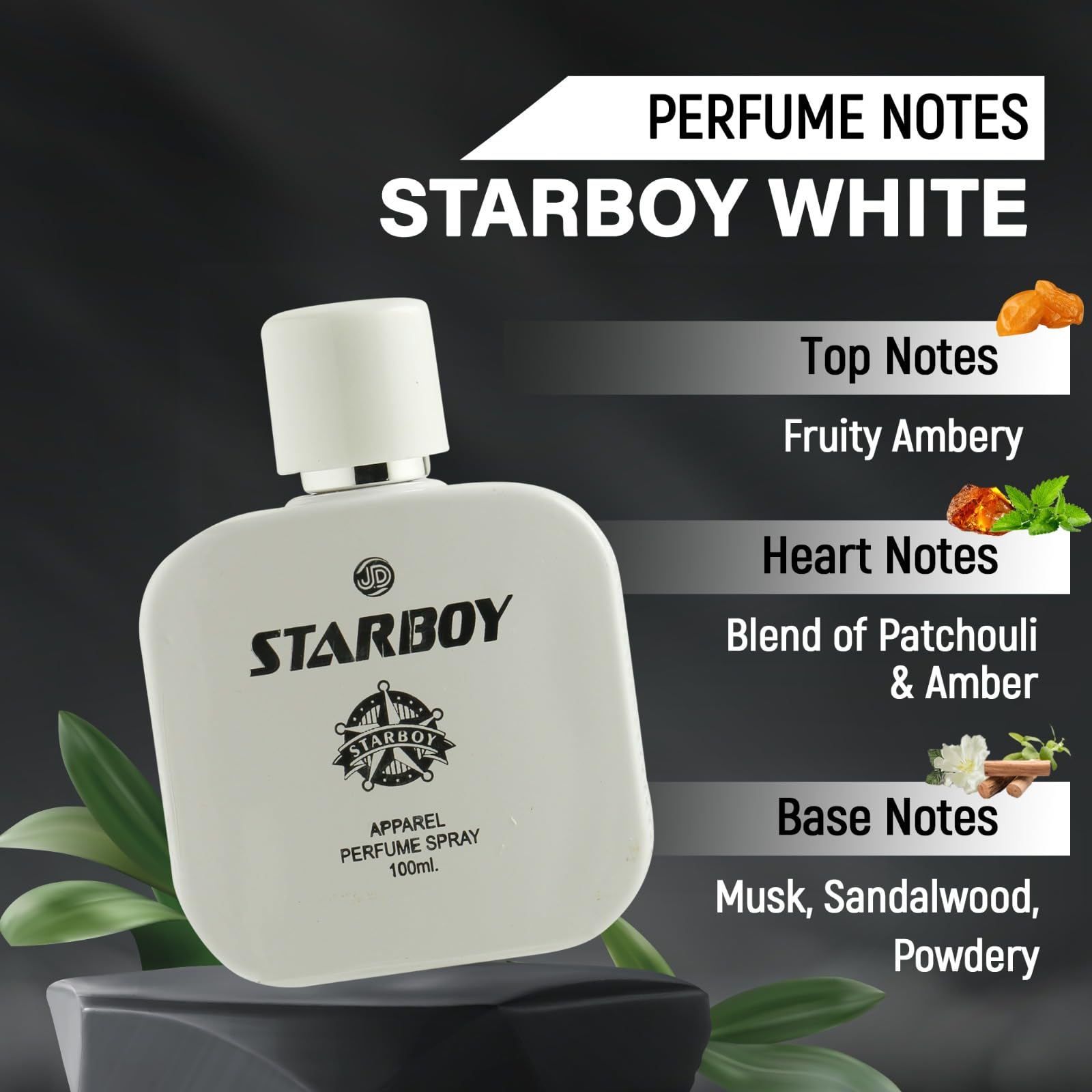 Premium Unisex Long-Lasting Fragrance Perfume for Men & Women - 100ml | STAR BOY WHITE by JD INTERNATIONAL | Perfect for Daily Wear, Date Nights & Special Occasions