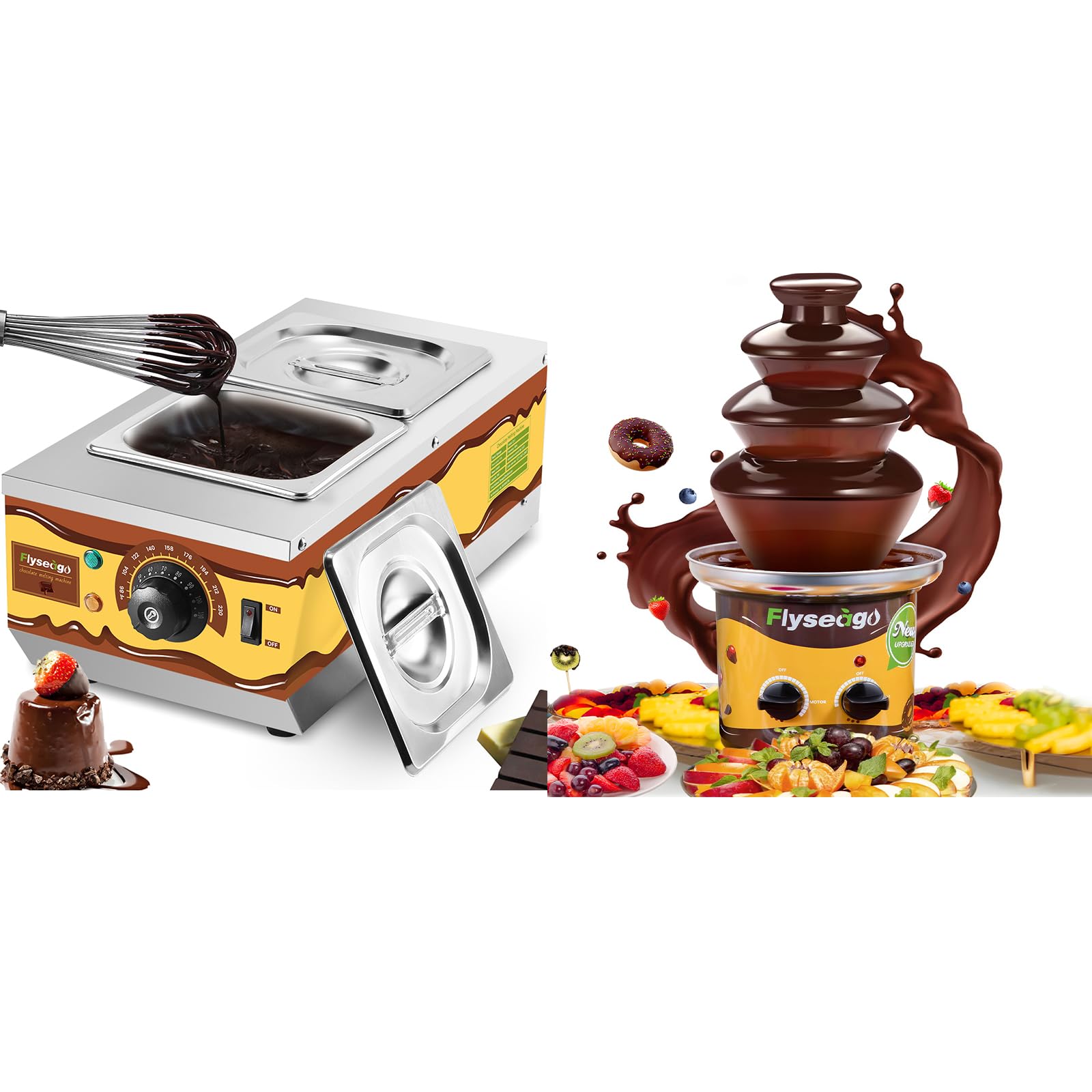 Commercial Chocolate Fountain Machine with Tempering Function - Professional Grade for Home & Catering Events | Perfect for Weddings, Parties & Dessert Displays