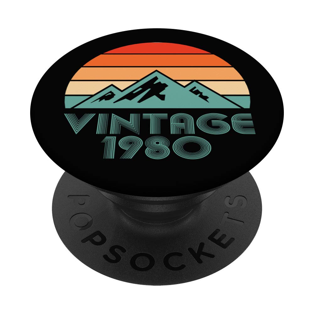 Vintage 1980 Retro Pop Socket for 40th Birthday - Classic Colors | Perfect Gift for 80s Themed Parties & Birthday Celebrations