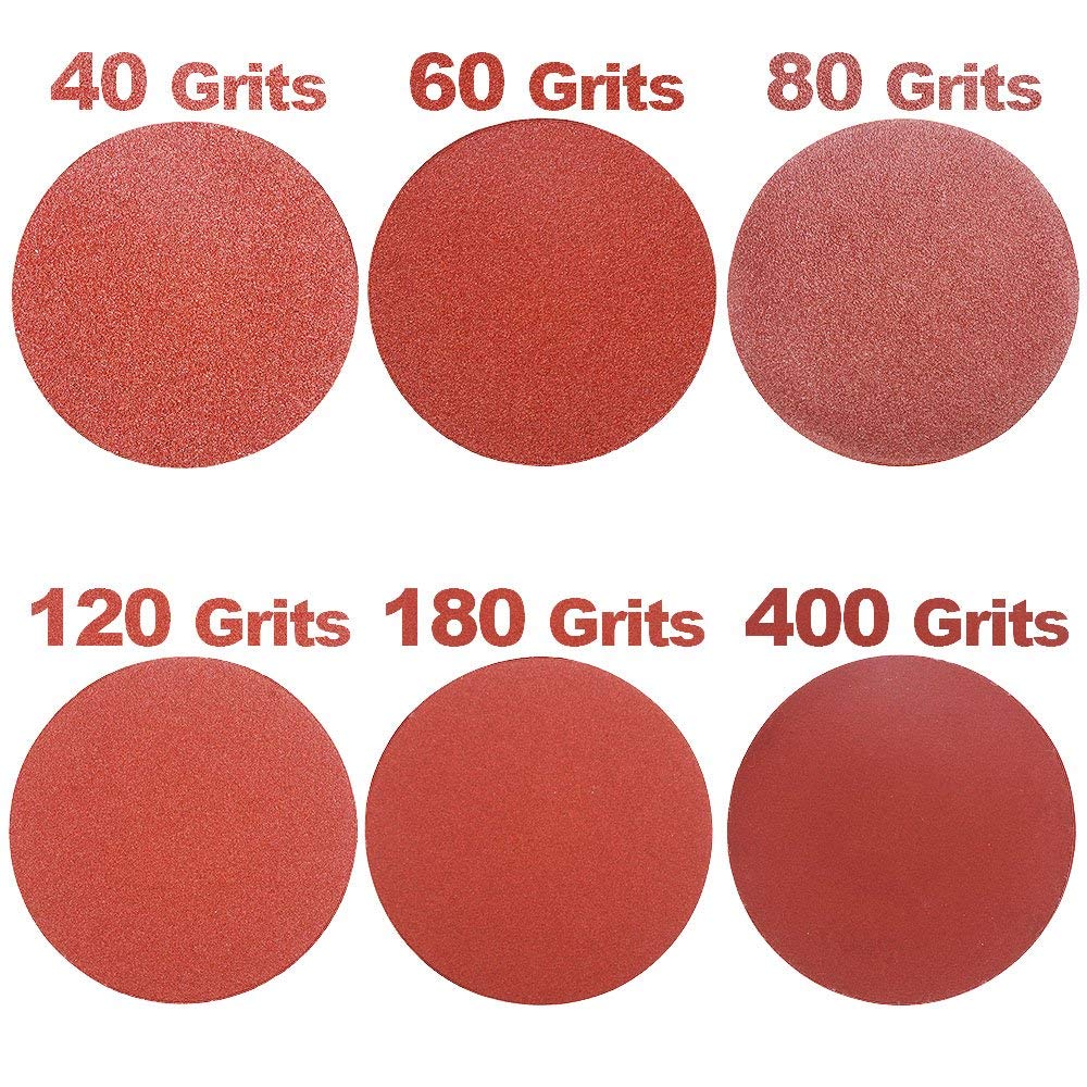 HIFROM 5-Inch/125mm Hook and Loop Sanding Backing Pad with M14 Drill Adapter - 50-Piece 800 Grit No-Hole Sandpaper Assortment for Random Orbital Sander, Grinder, and Polishing - Perfect for Woodworking, Metal Finishing, and DIY Projects