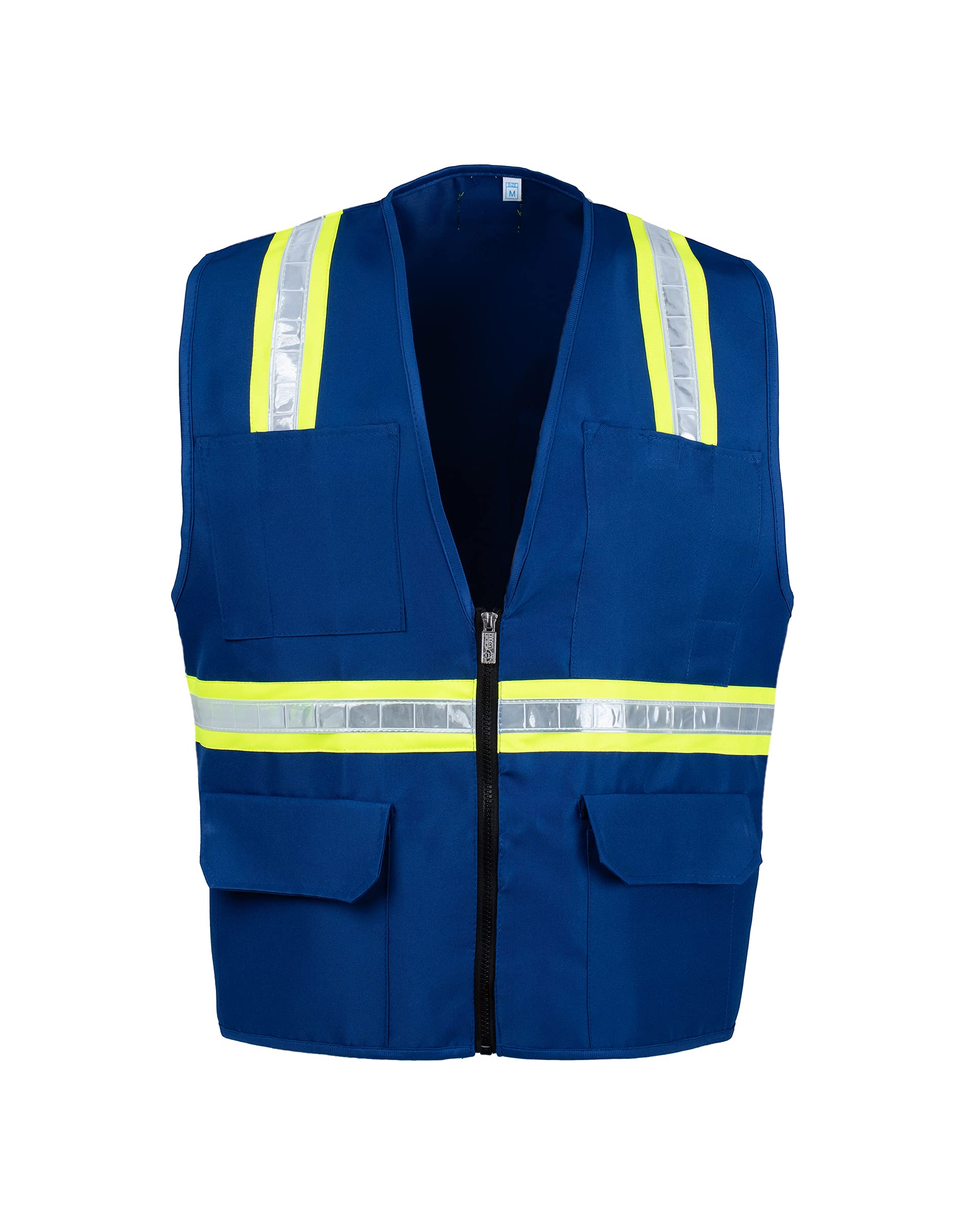 Safety Depot 8038A-RB Royal Blue High Visibility Safety Vest 4XL - ANSI Certified Reflective Work Vest for Construction, Roadside & Emergency Workers