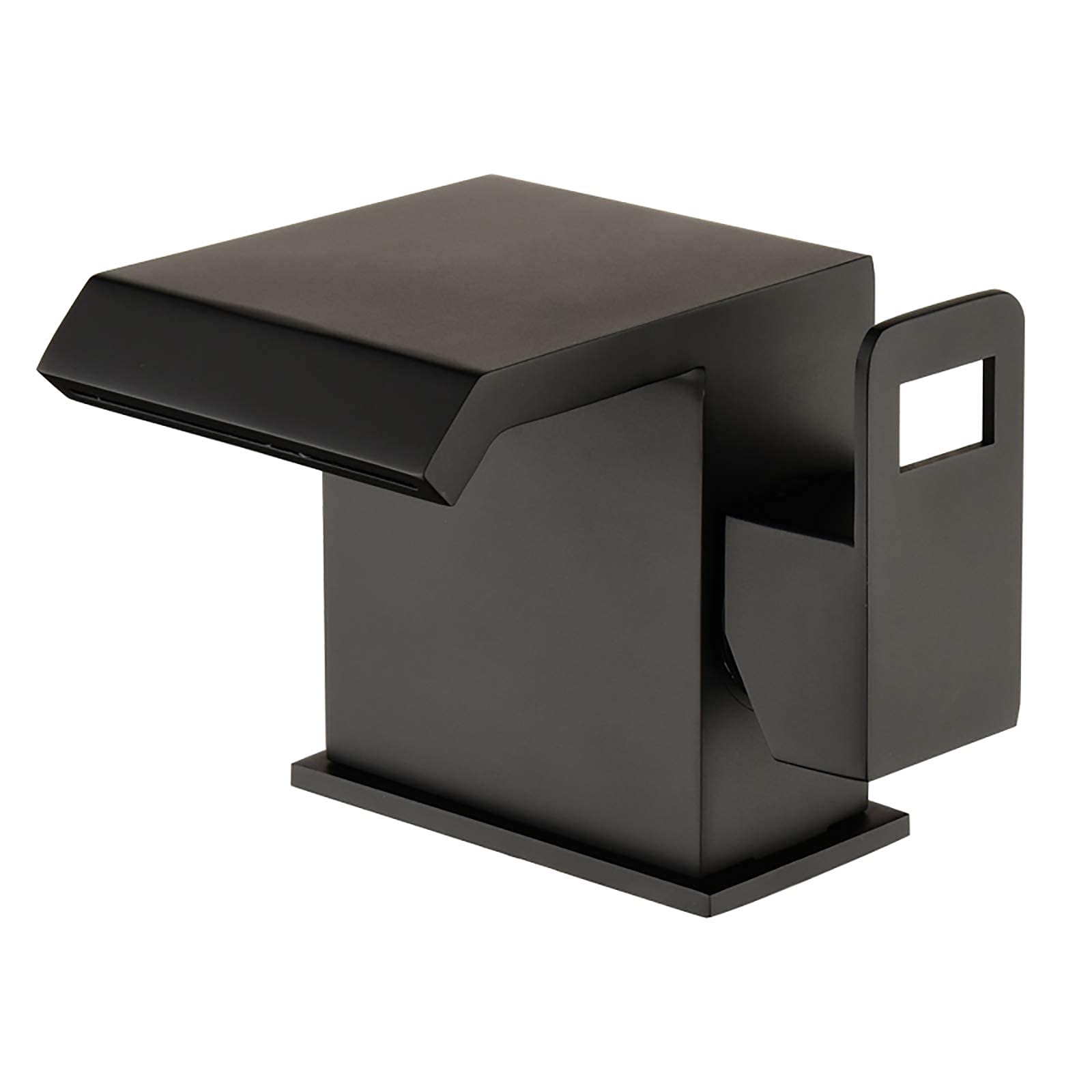 Premium Matte Black Single Handle Deck Mounted Brass Bathroom Sink Faucet - Hot & Cold Waterfall Basin Mixer Tap for Vanity, Washbasin & Lavatory | Perfect for Modern Home, Hotel & Spa Bathroom Renovations
