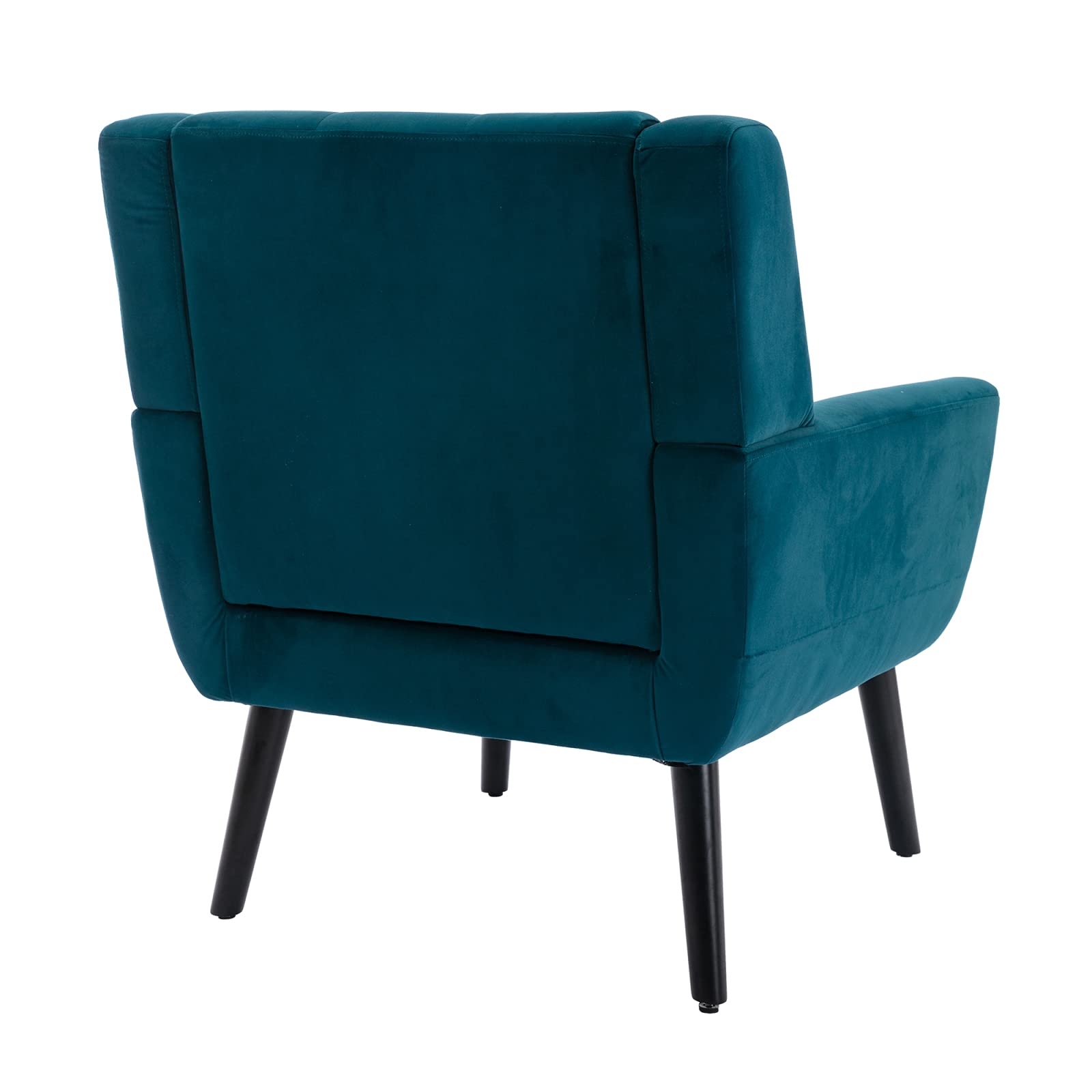 Velvet Accent Chair with Arms - Mid-Century Modern Club Chair, Button Tufted Wingback Armchair with Black Metal Legs for Living Room, Bedroom, Office | Reading Chair, Lounge Chair, Home Decor (Teal) | Perfect for Relaxing, Reading & Adding Stylish Comfort to Any Space