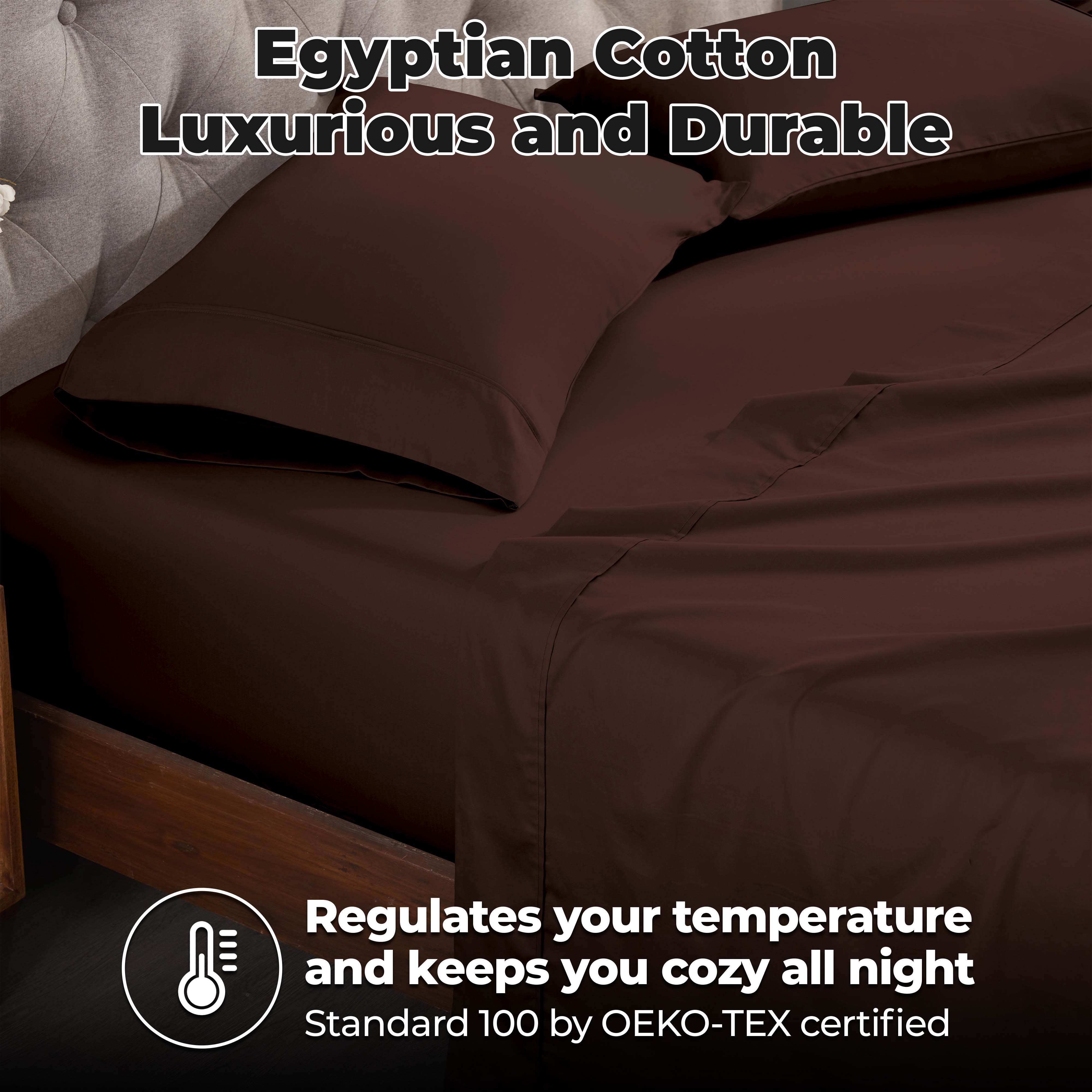 Premium 300 Thread Count Egyptian Cotton Bed Sheet Set - Soft, Breathable & Durable for Ultimate Comfort - Perfect for Luxury Bedrooms & Hotels