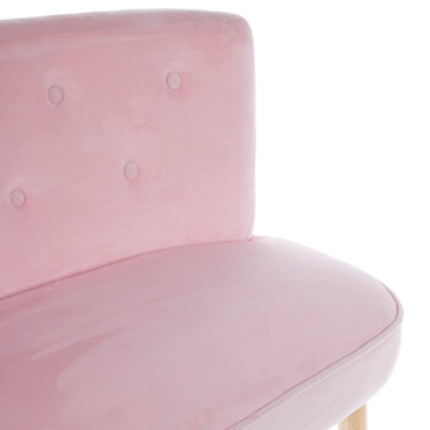 Trendy Pink Kids Sofa - Soft Padded Foam Toddler Couch with Plywood Frame & Modern Tapered Legs - Comfortable Children's Furniture for Playroom, Bedroom or Nursery Decor