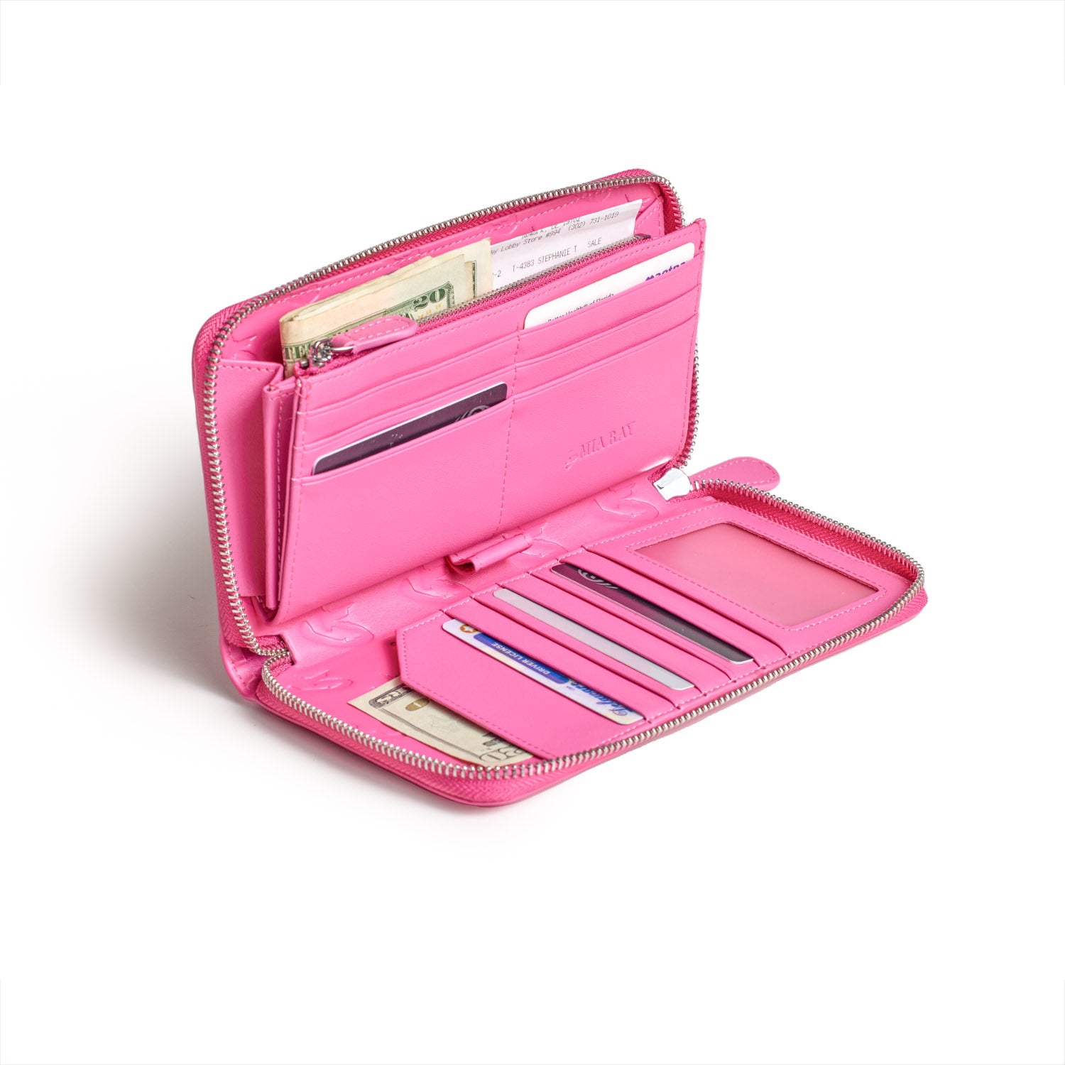 JUMBO SIGNATURE LOGO WALLET - HOT PINK | Premium Designer Wallet for Women | Perfect for Everyday Use, Travel & Gift Giving