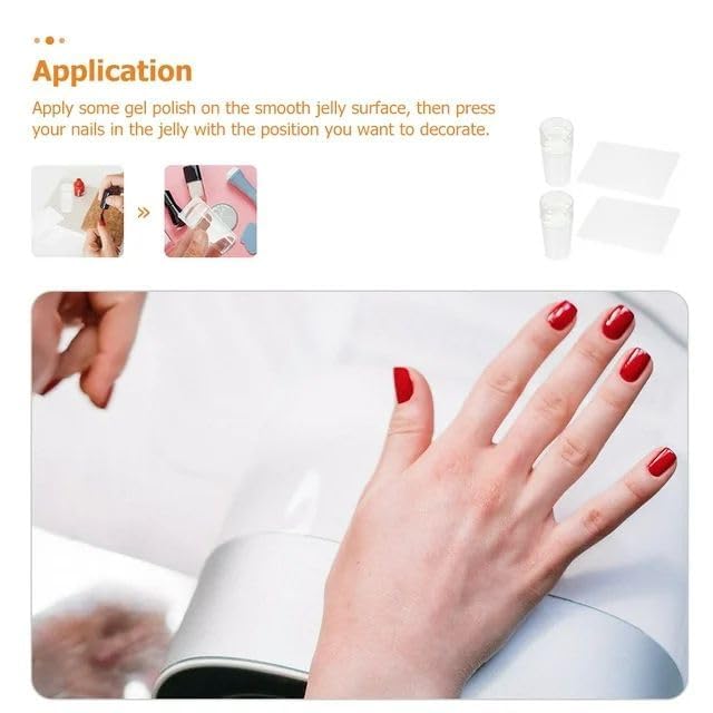 Prosopyare Nail Art Stamper Kit - French Tip Nail Tool Set with Clear Silicone Stamping Jelly, Scraper & Nail Holder for Professional Manicures | Perfect for DIY Nail Art, Salon Use & Home Nail Care