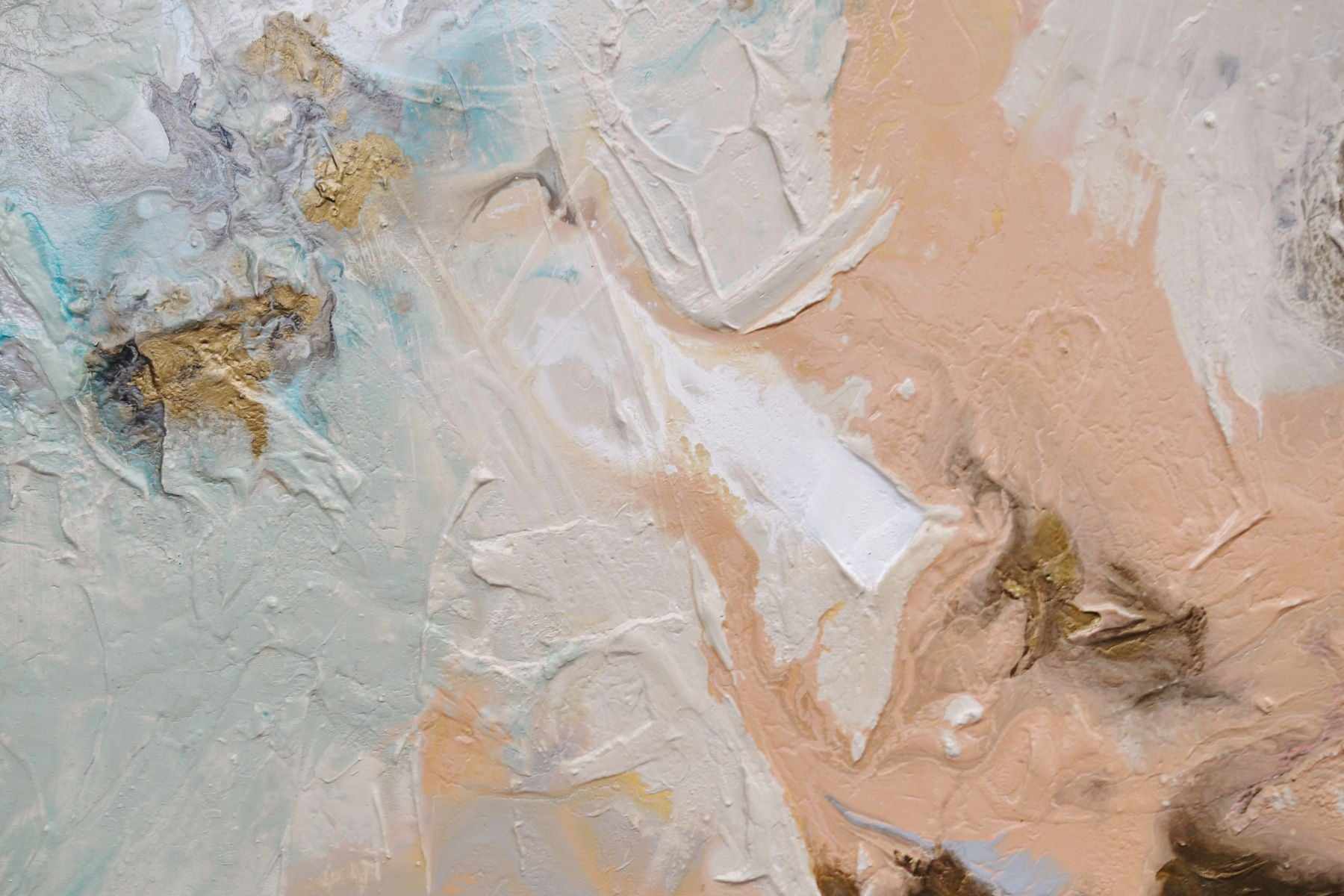 Modern Abstract Textured Painting - Nude Silver, Grey, Pink, Bronze - 47