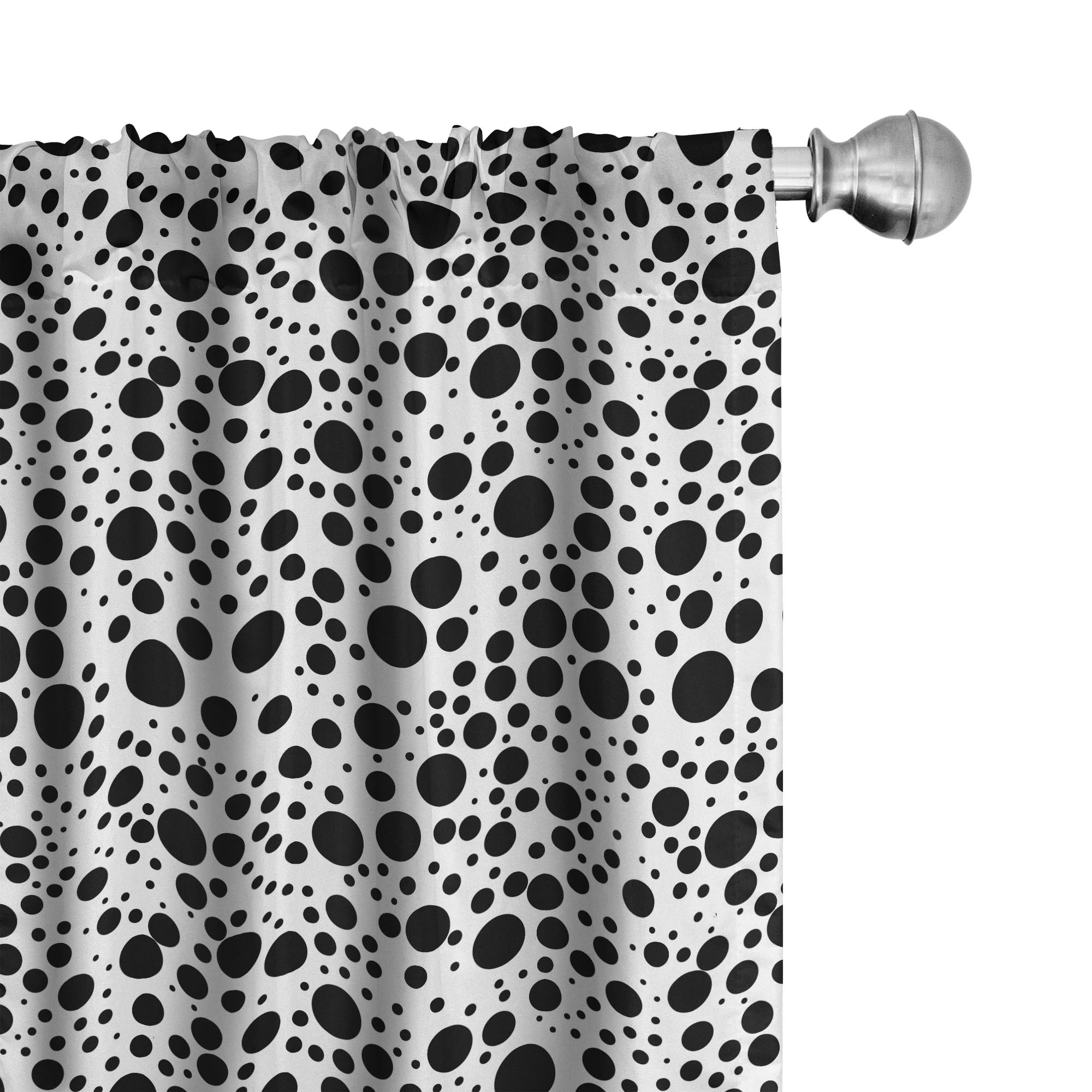 Ambesonne Black and White Dot Curtains - Modern Minimalist Bubble Pattern Window Treatments, 2 Panel Set (28